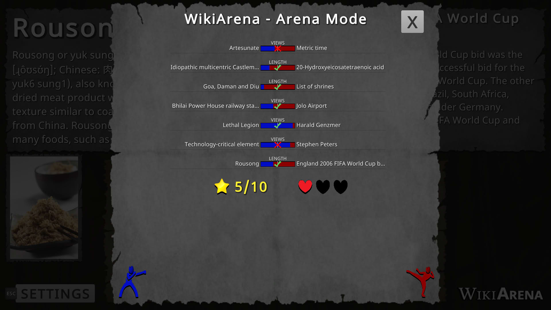 Screenshot for WikiArena
