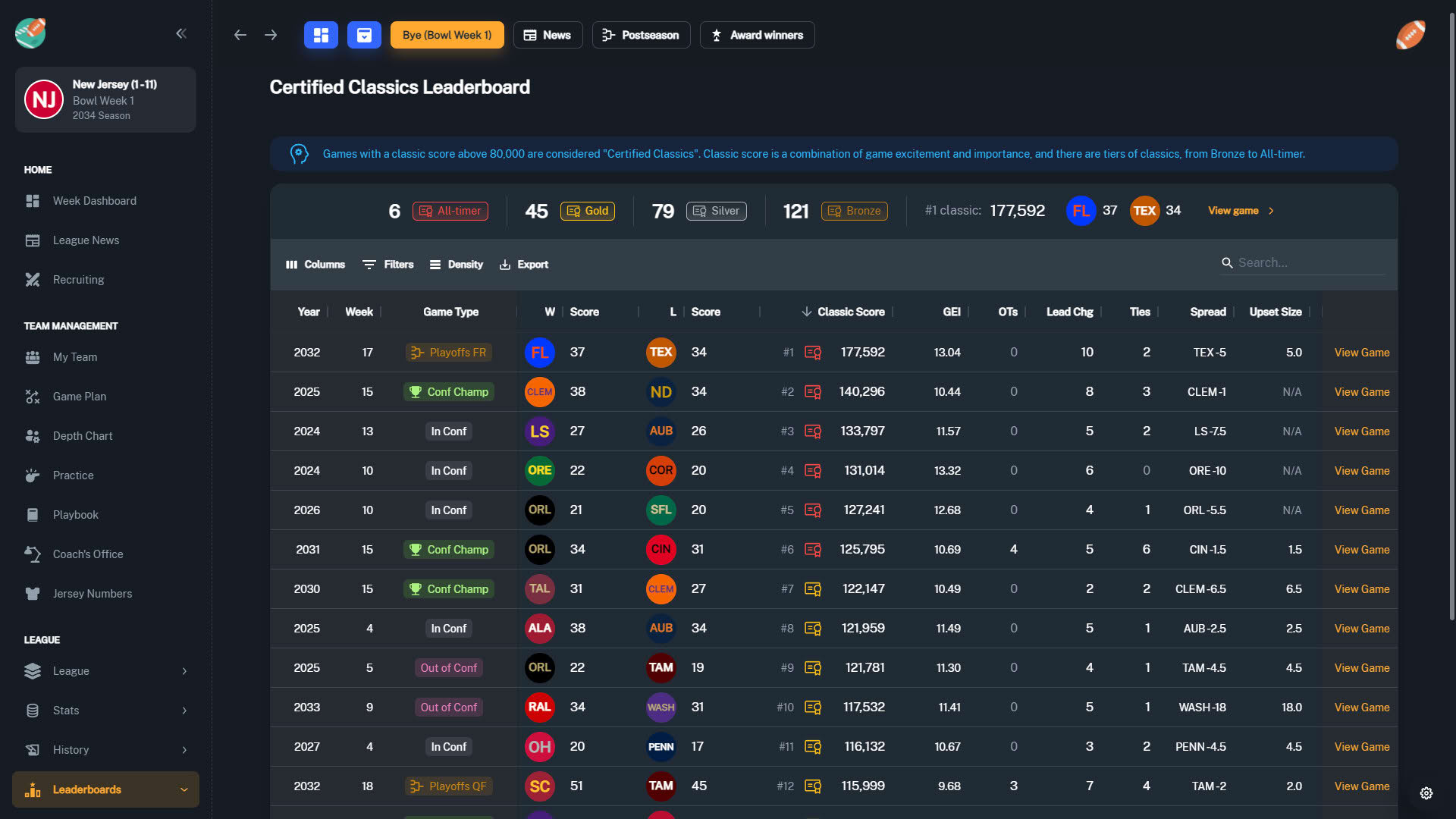 Screenshot for Football Coach: College Dynasty