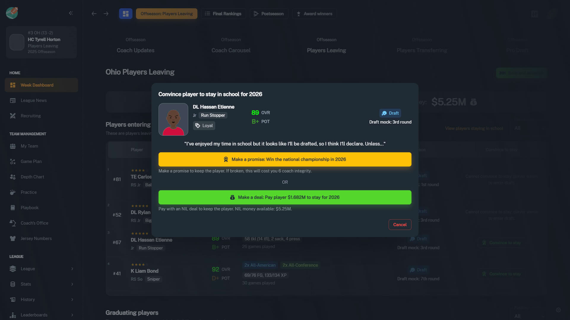 Screenshot for Football Coach: College Dynasty