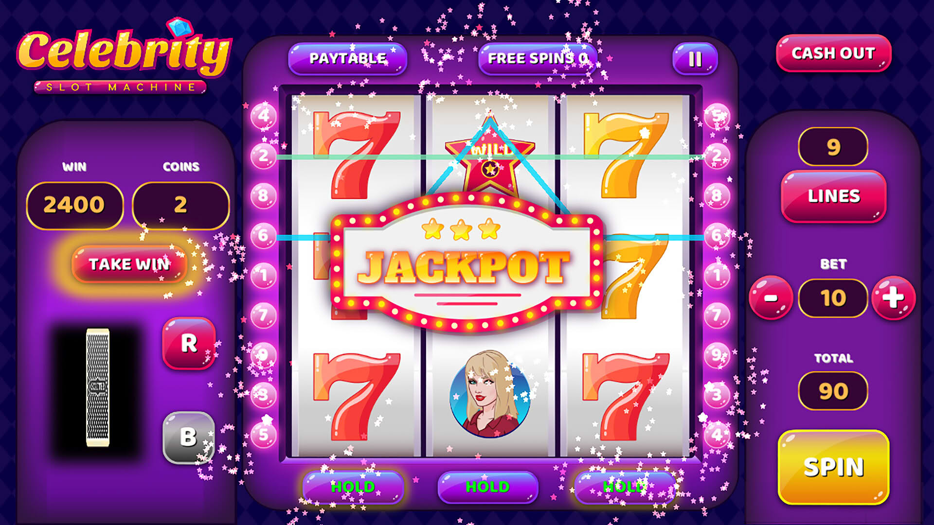 Screenshot for Celebrity Slot Machine