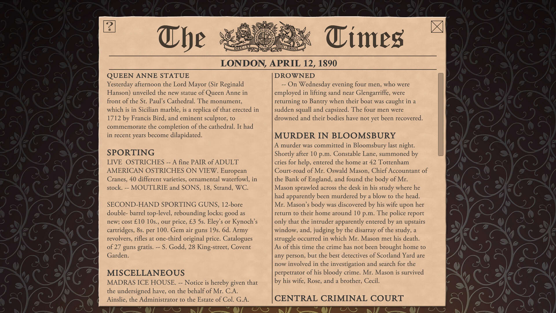 Screenshot for Sherlock Holmes Consulting Detective: The Case of Banker's Final Debt