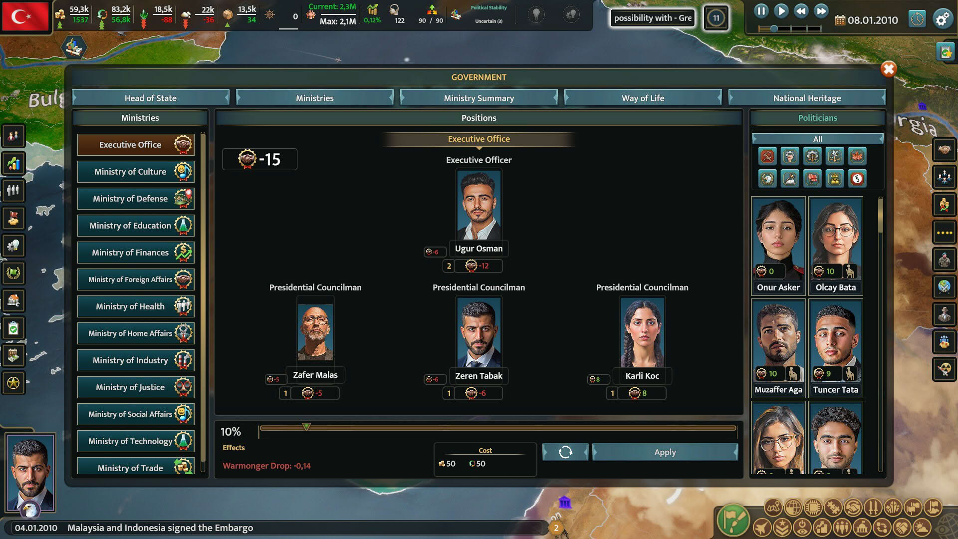 Screenshot for Realpolitiks 3: Earth and Beyond