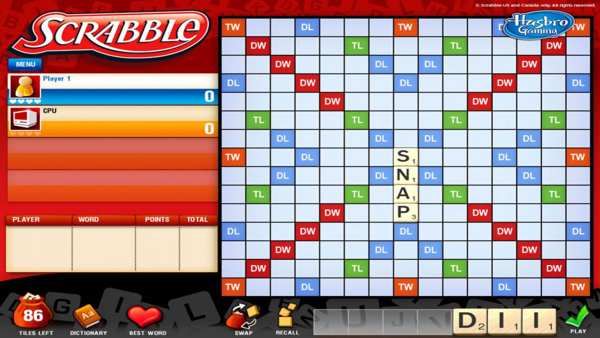 Screenshot for Scrabble