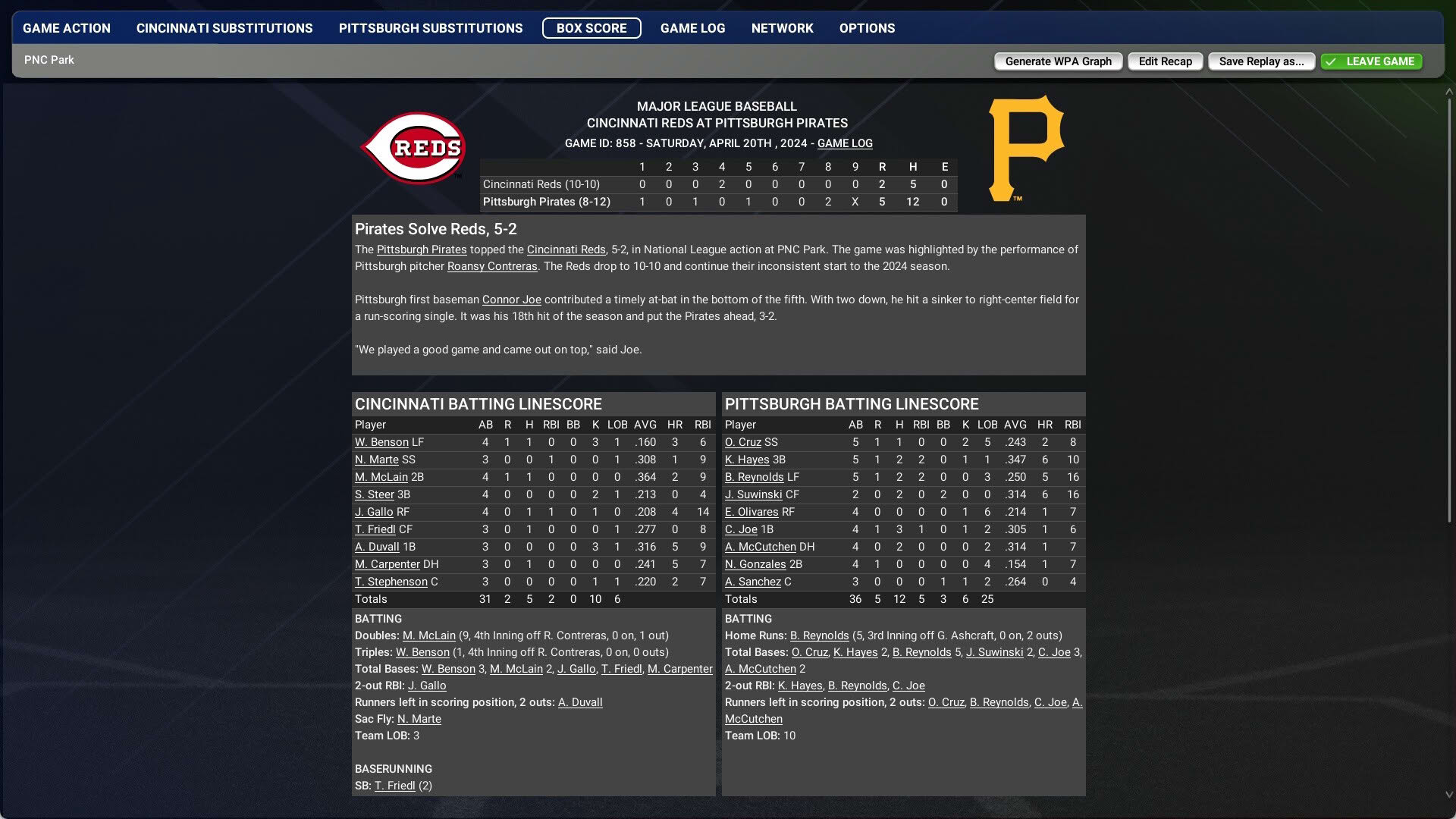 Screenshot for Out of the Park Baseball 25