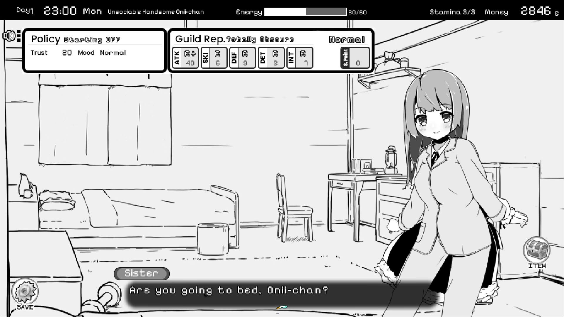 Screenshot for Living With Sister: Monochrome Fantasy