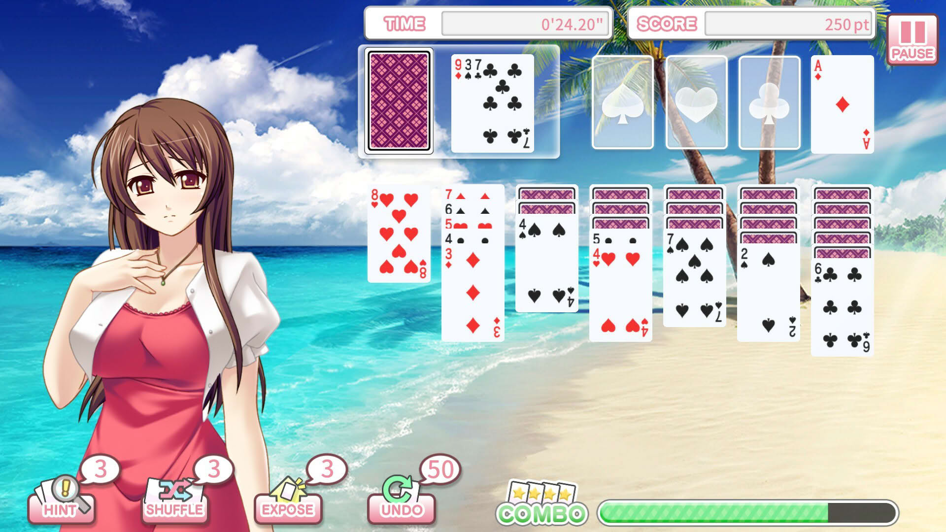 Screenshot for Pretty Girls Klondike Solitaire Plus