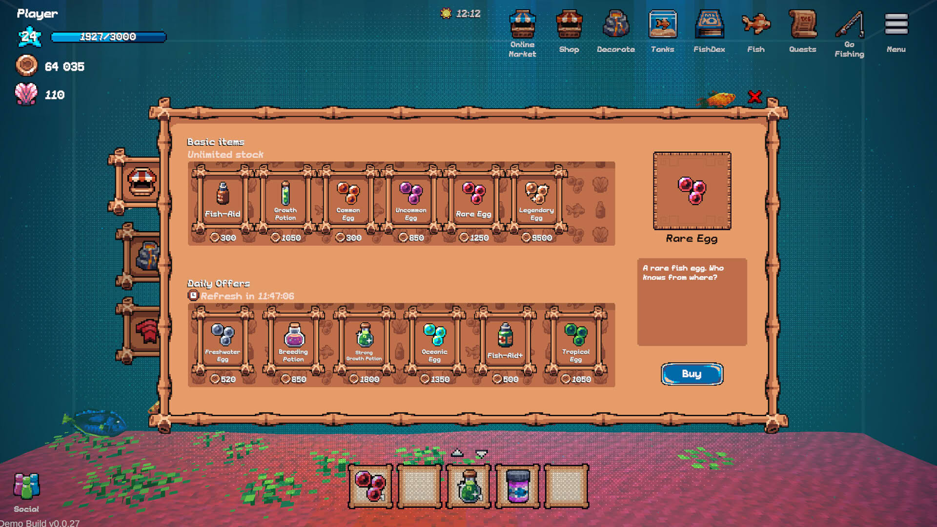 Screenshot for Tiny Aquarium: Social Fishkeeping