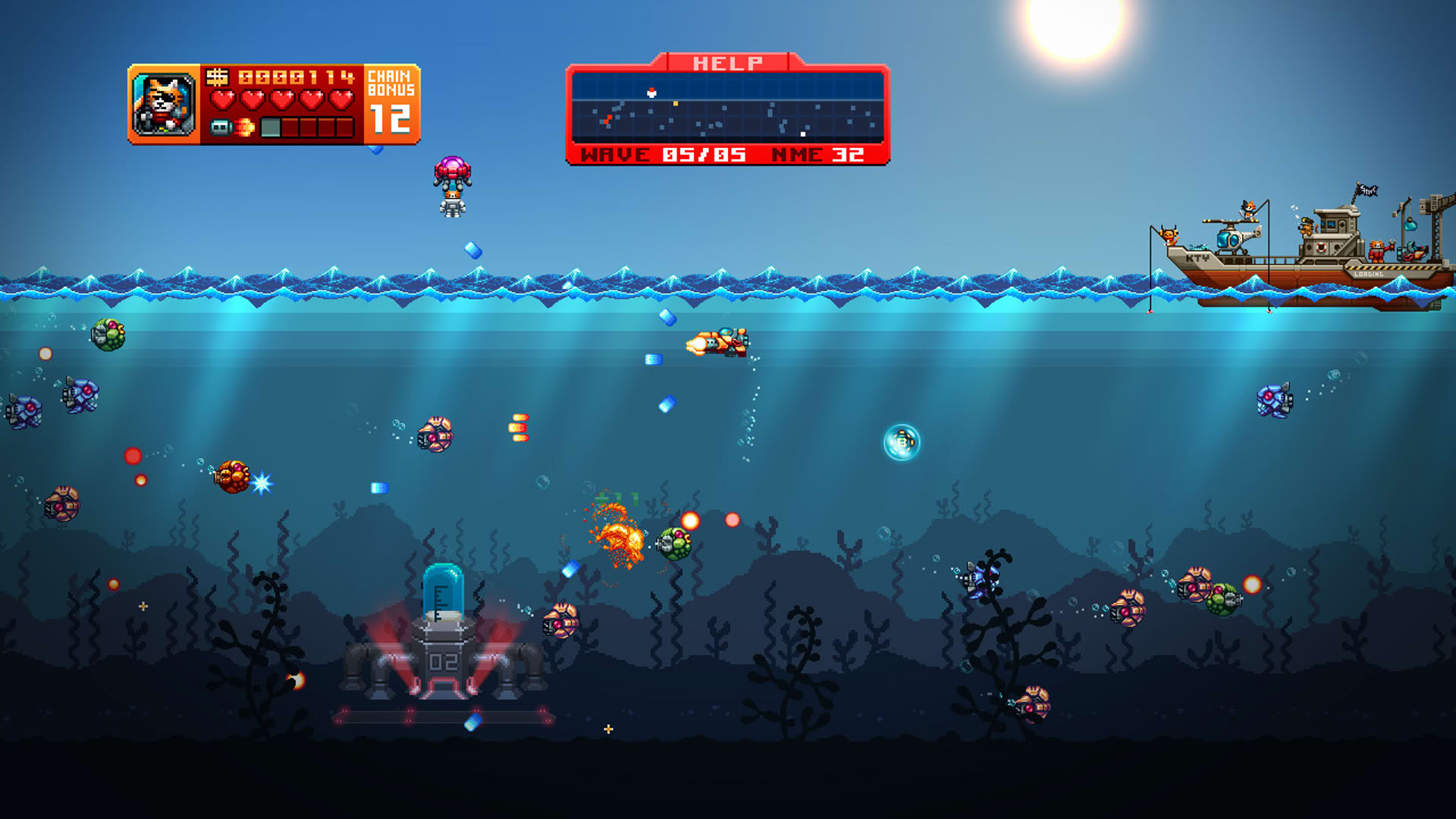 Screenshot for Aqua Kitty: Milk Mine Defender