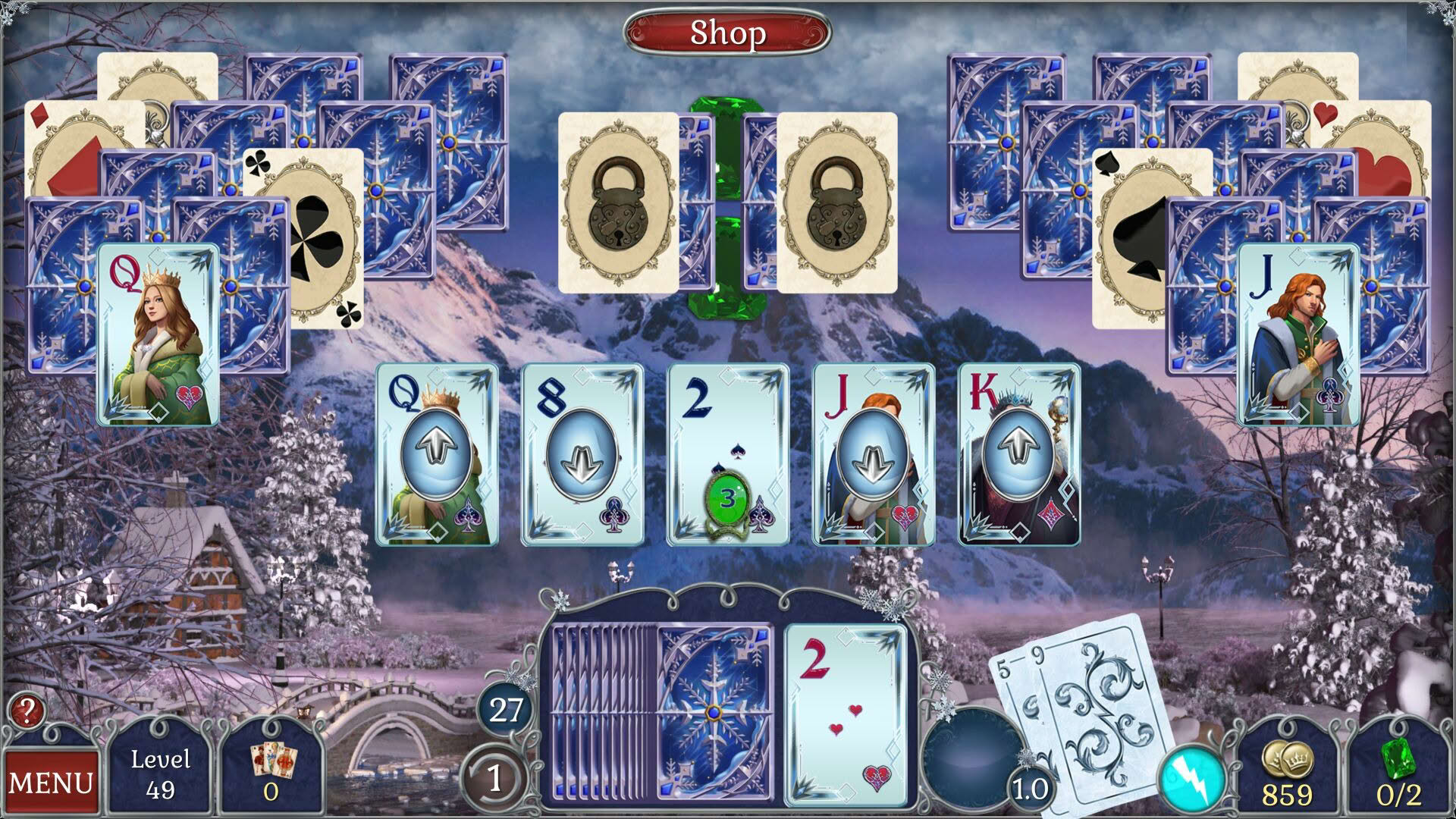 Screenshot for Jewel Match Solitaire Winterscapes 2: Collector's Edition
