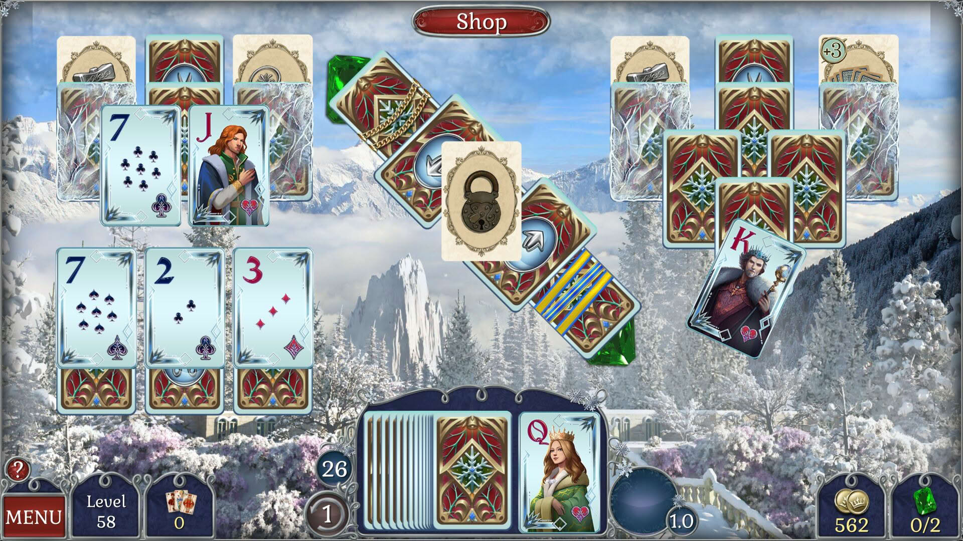 Screenshot for Jewel Match Solitaire Winterscapes 2: Collector's Edition