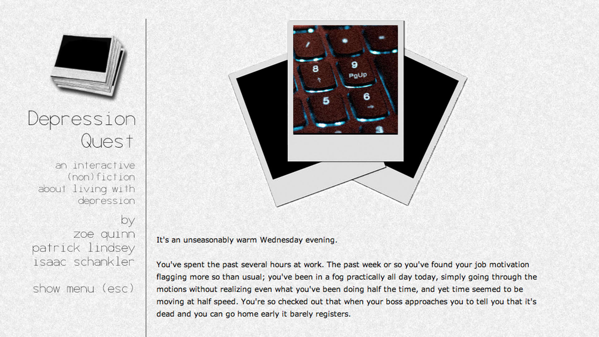 Screenshot for Depression Quest