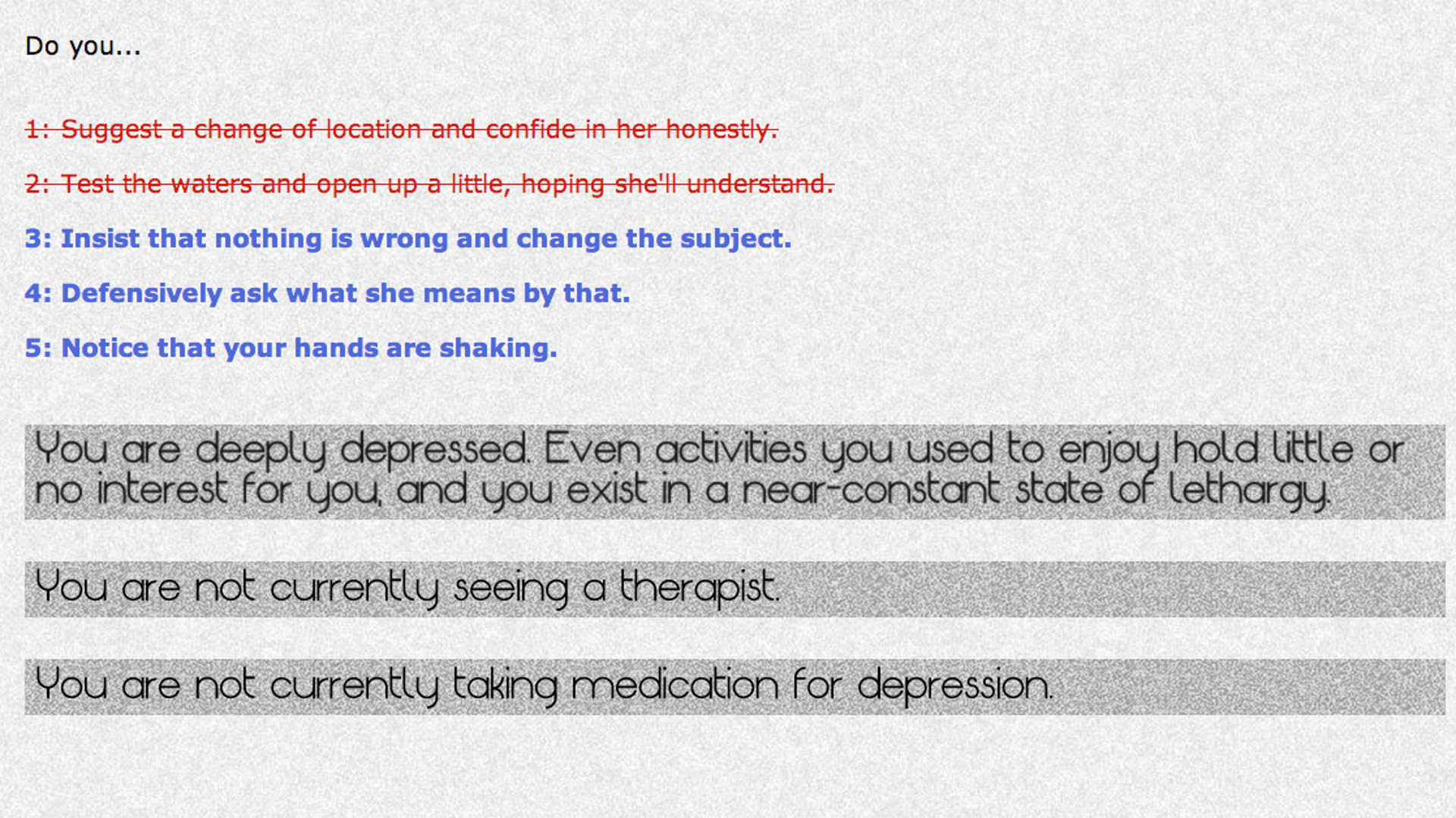 Screenshot for Depression Quest