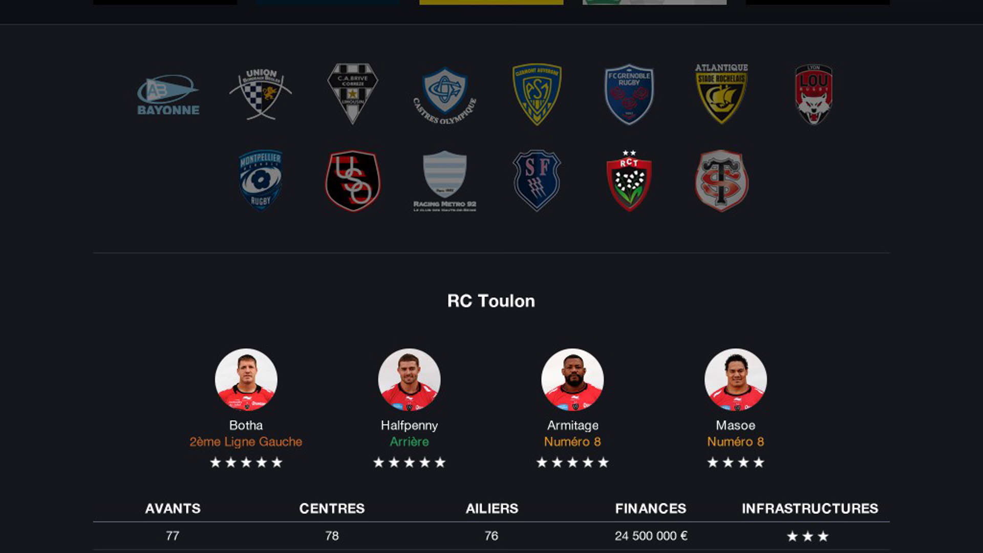 Screenshot for Pro Rugby Manager 2015