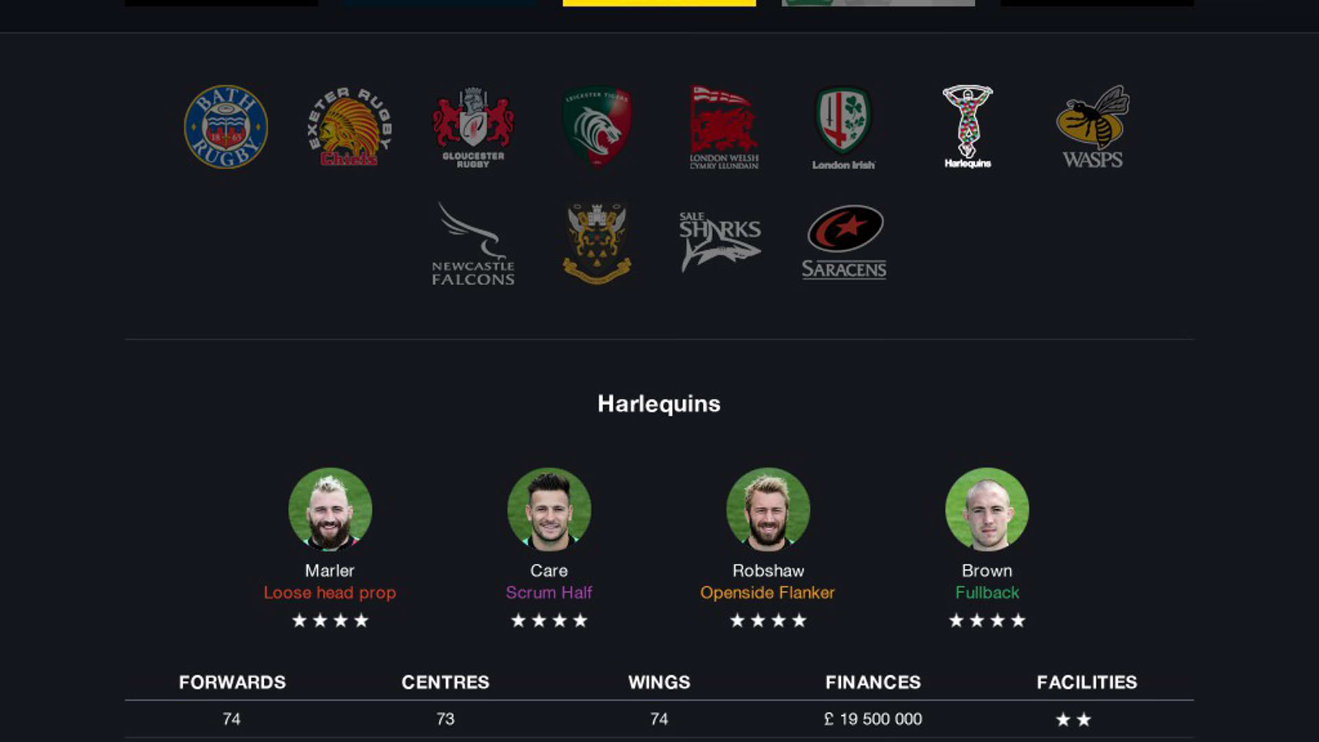 Screenshot for Pro Rugby Manager 2015