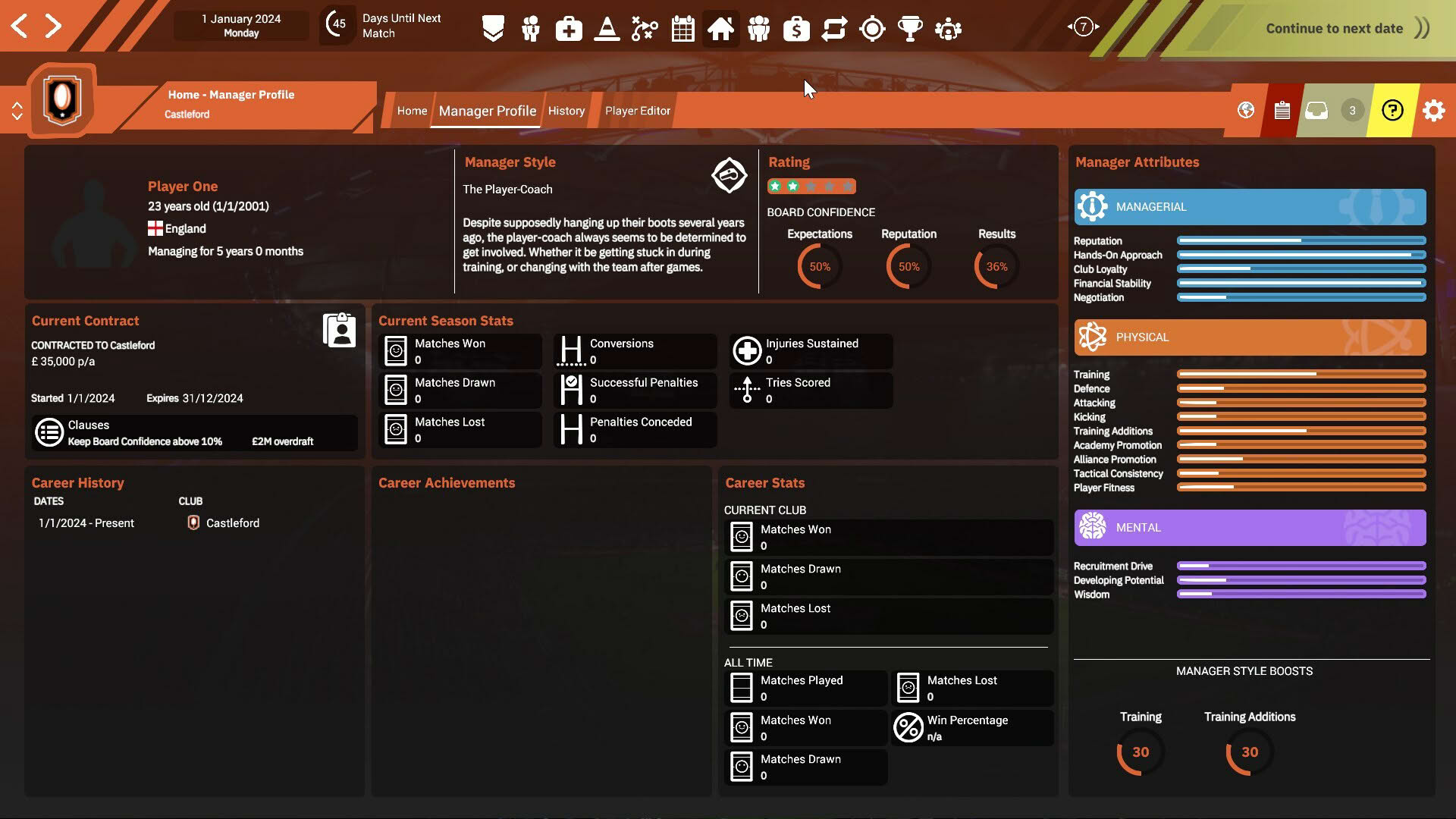 Screenshot for Rugby League Team Manager 4