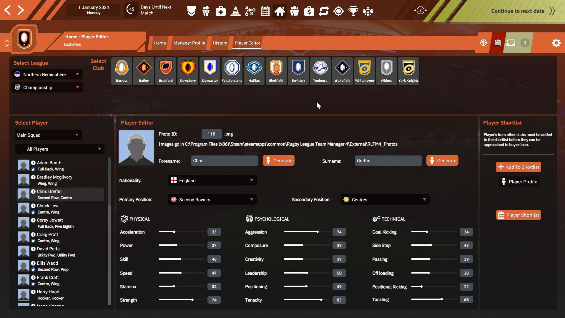 Screenshot for Rugby League Team Manager 4