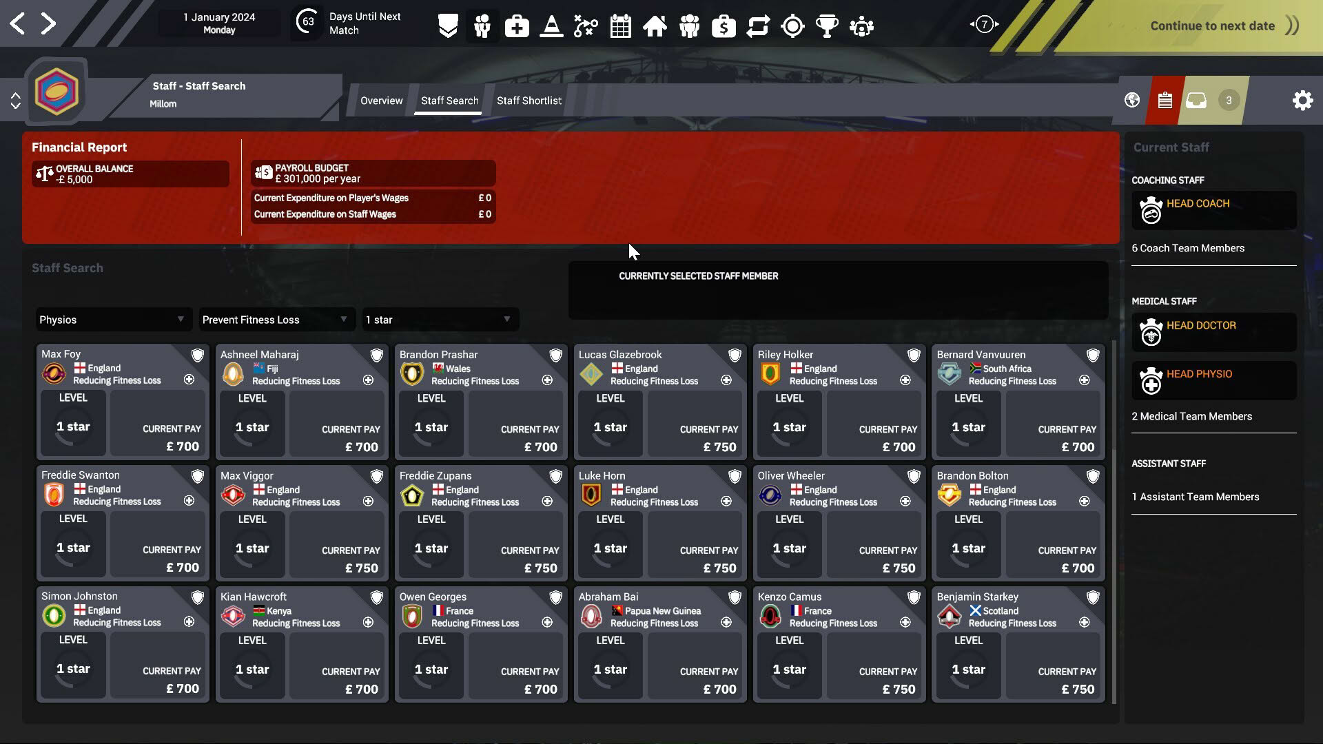 Screenshot for Rugby League Team Manager 4
