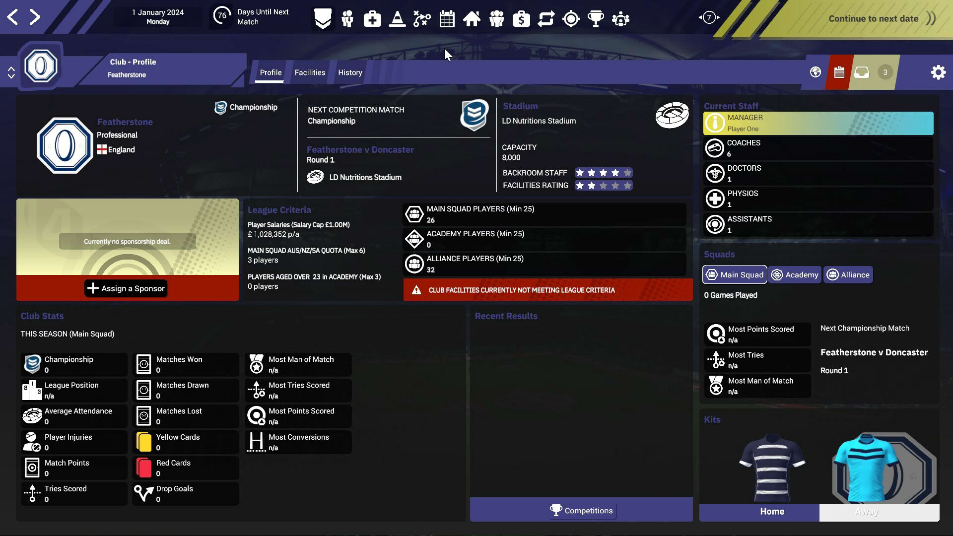 Screenshot for Rugby League Team Manager 4