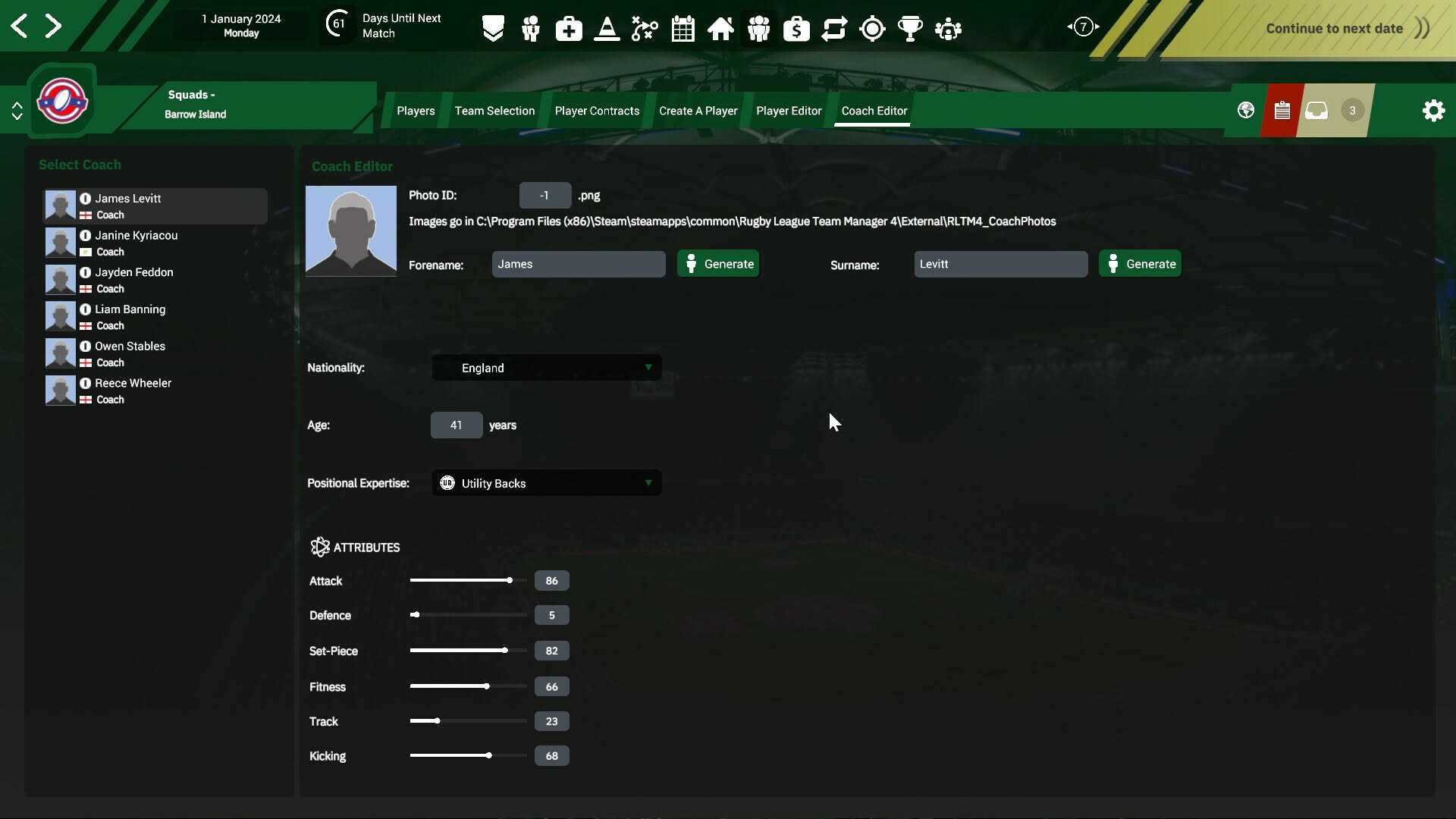 Screenshot for Rugby League Team Manager 4
