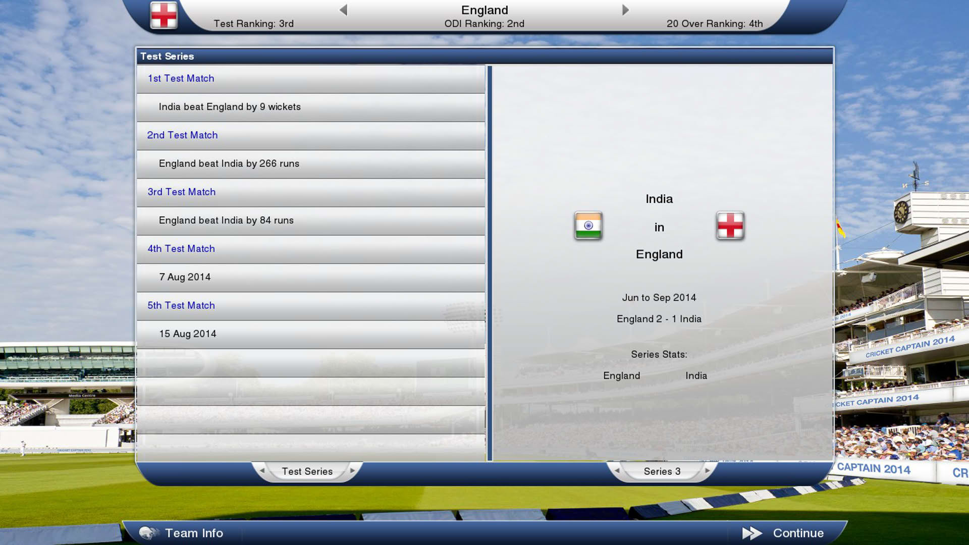 Screenshot for Cricket Captain 2014