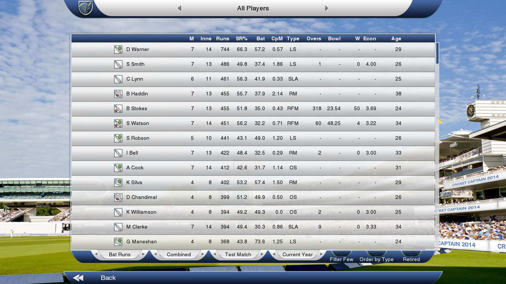 Screenshot for Cricket Captain 2014