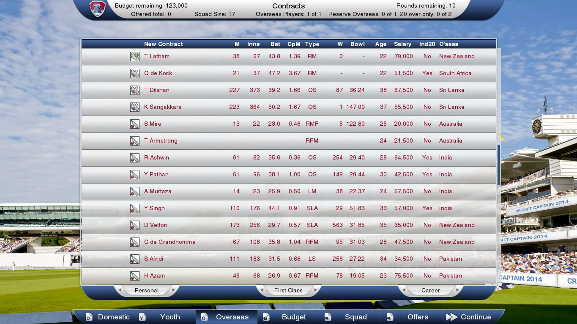 Screenshot for Cricket Captain 2014