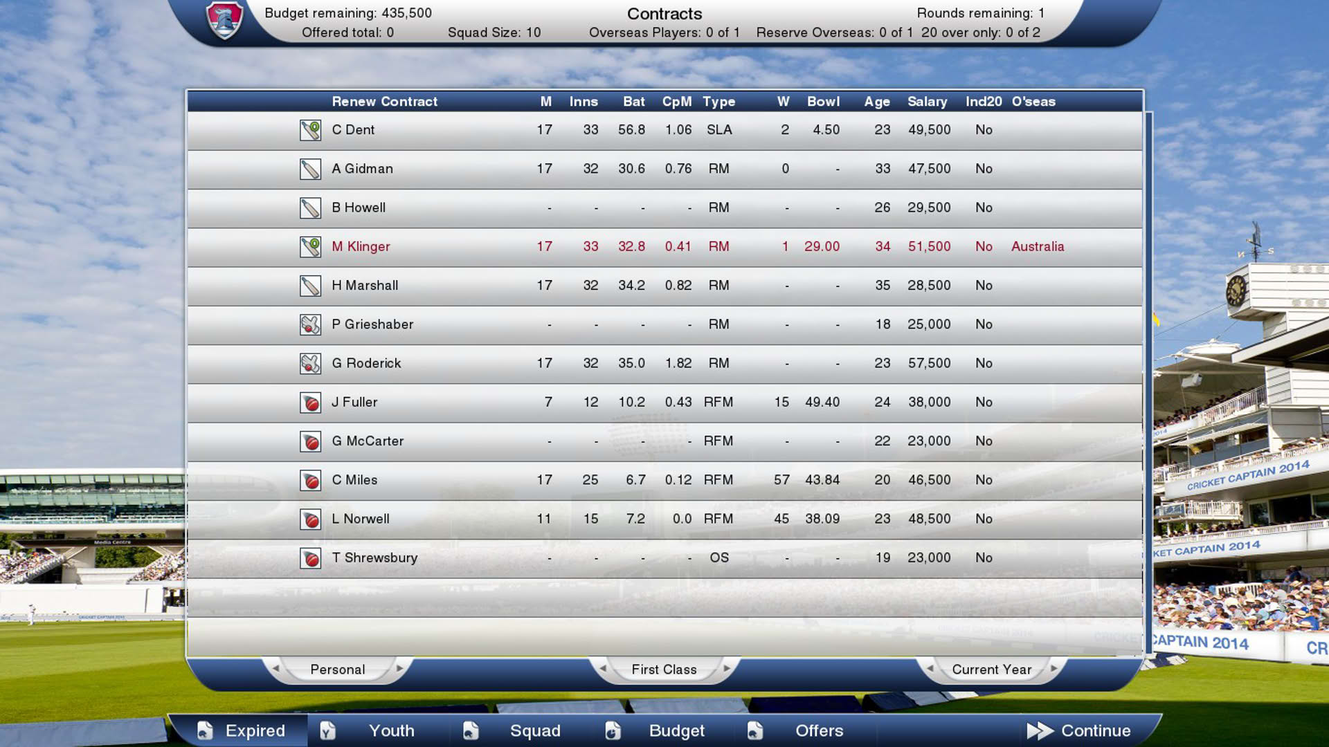 Screenshot for Cricket Captain 2014