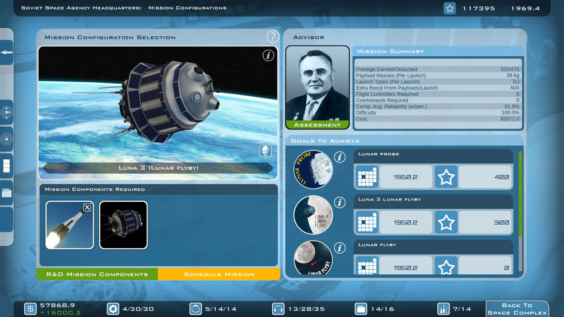 Screenshot for Buzz Aldrin's Space Program Manager