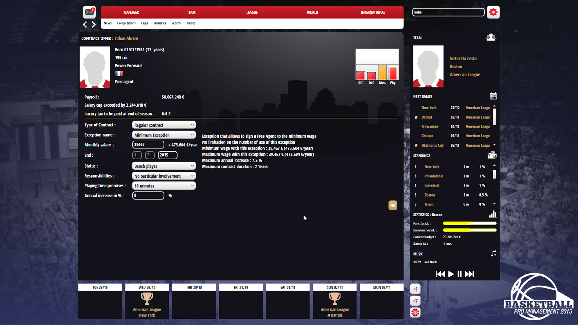 Screenshot for Basketball Pro Management 2015