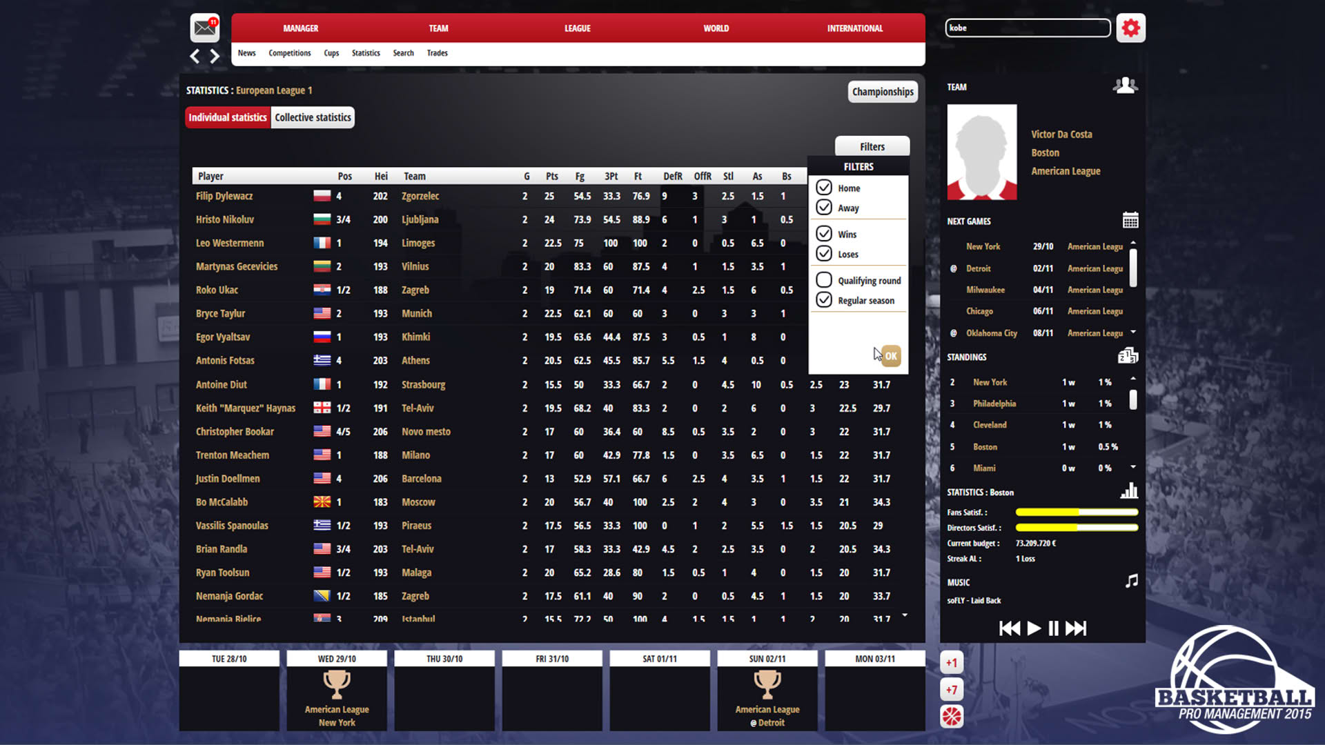 Screenshot for Basketball Pro Management 2015