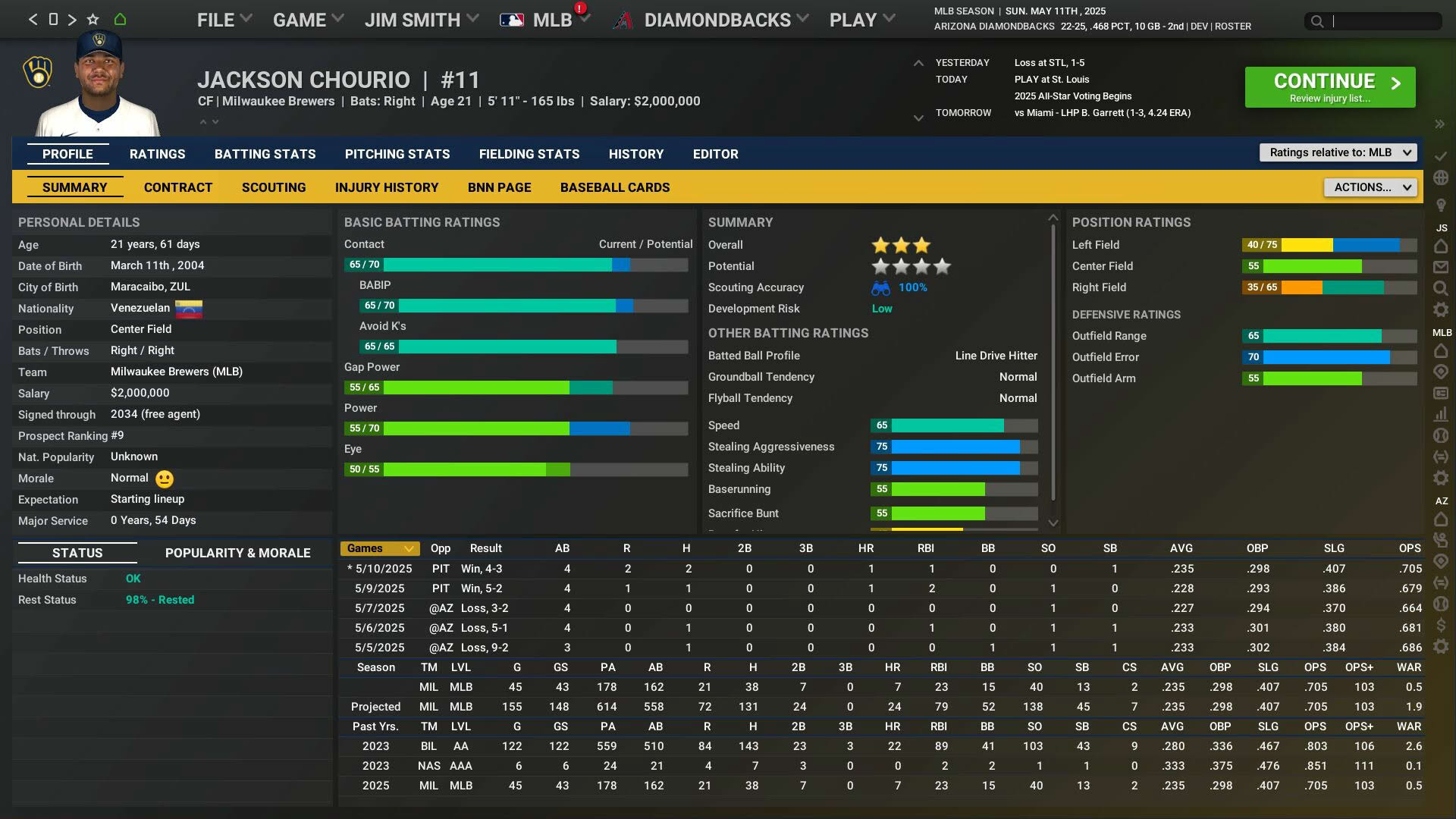 Screenshot for Out of the Park Baseball 26