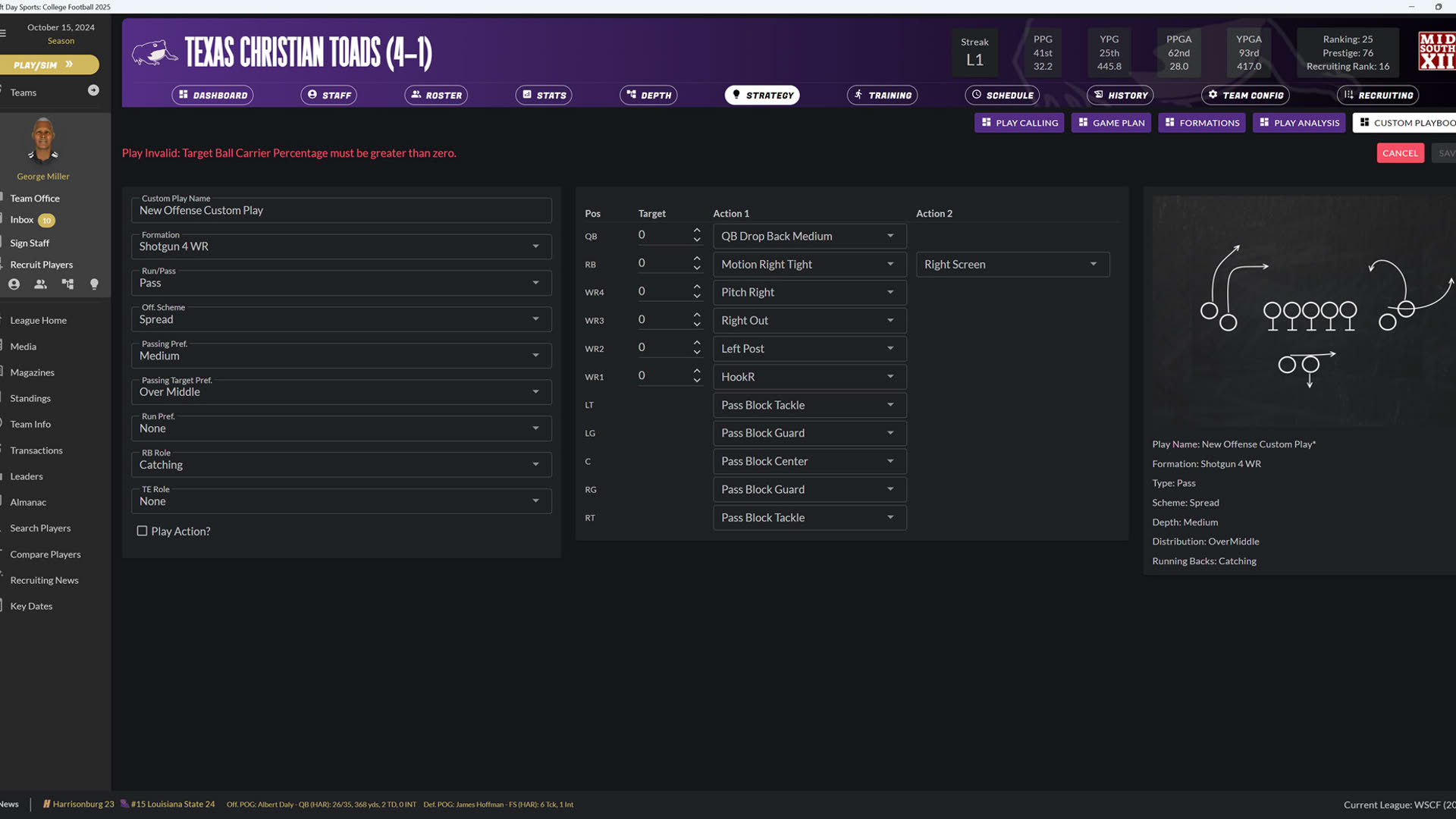 Screenshot for Draft Day Sports: College Football 2025