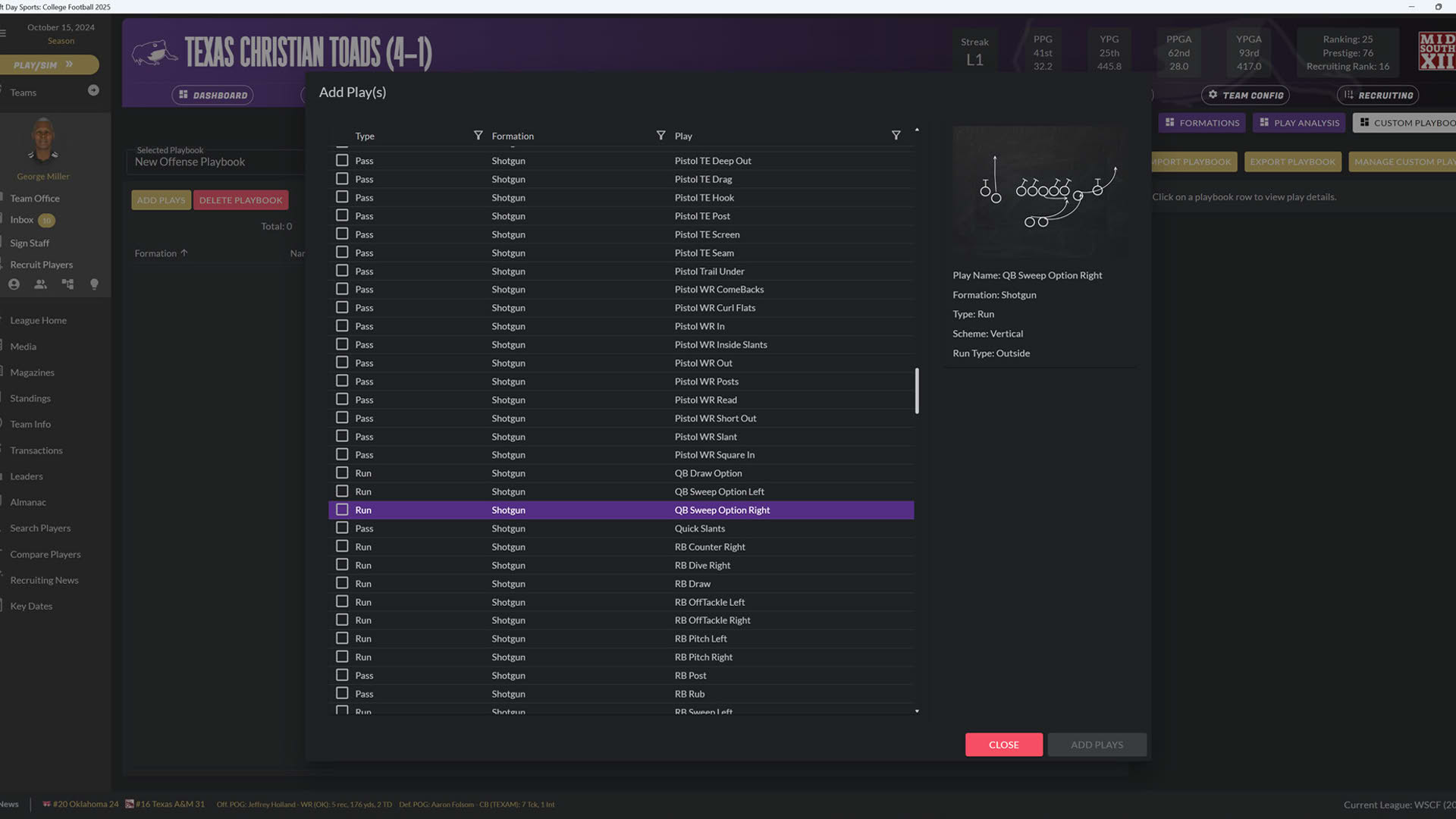 Screenshot for Draft Day Sports: College Football 2025