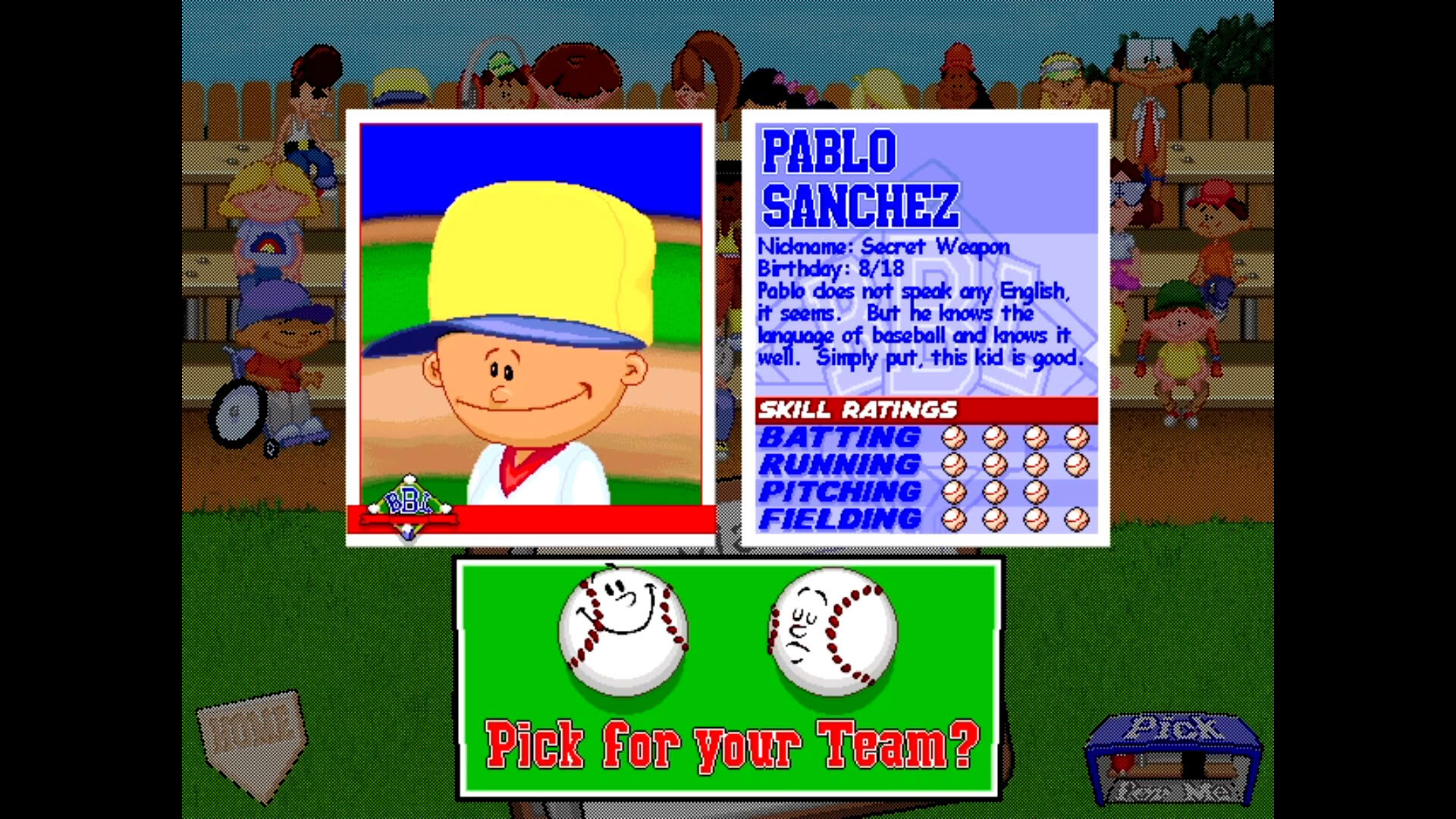 Screenshot for Backyard Baseball '97