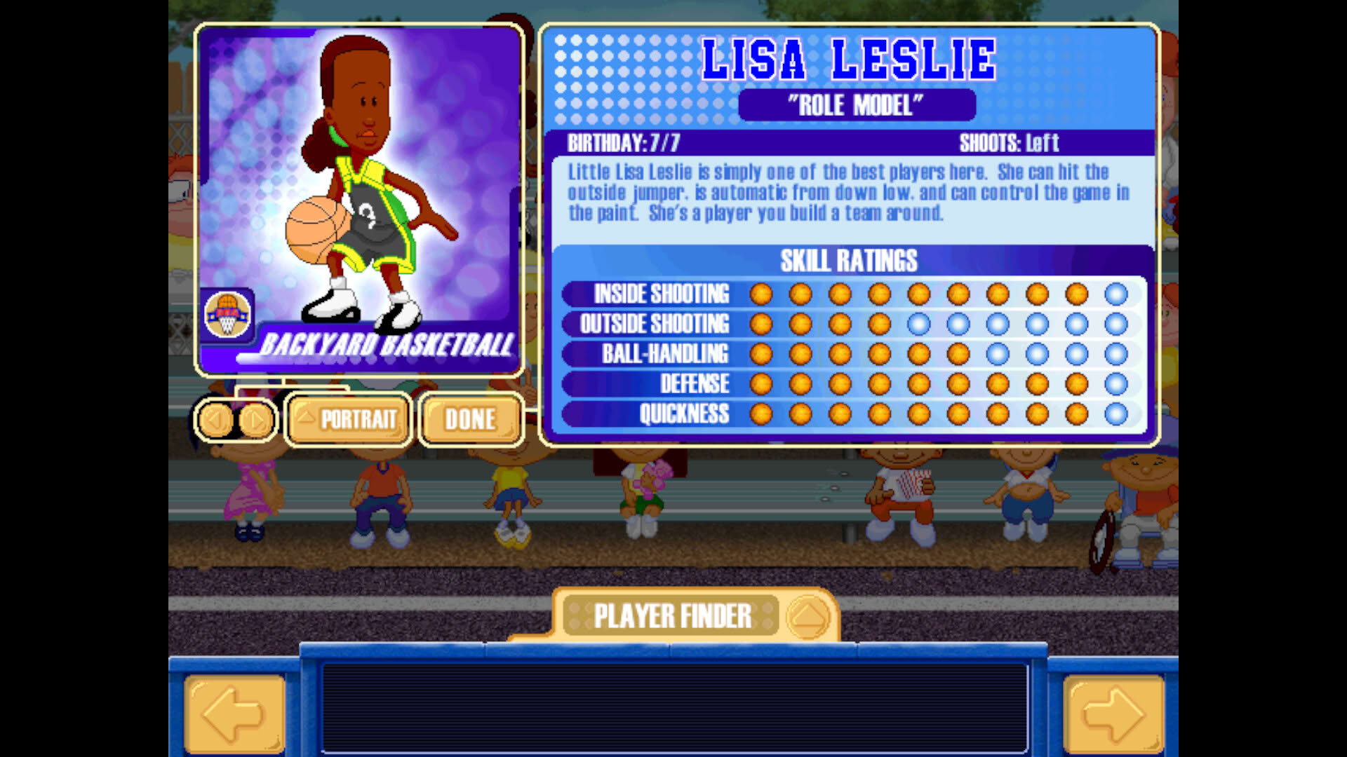 Screenshot for Backyard Basketball ‘01