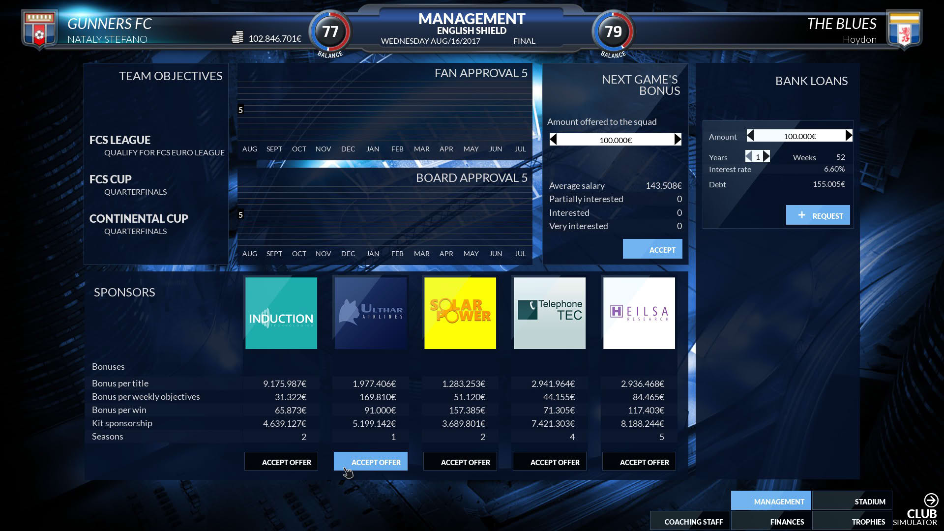 Screenshot for Football Club Simulator - FCS