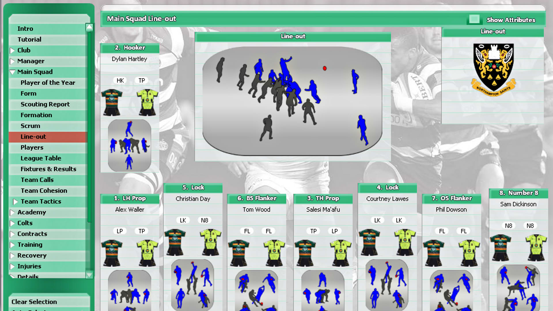 Screenshot for Rugby Union Team Manager 2015