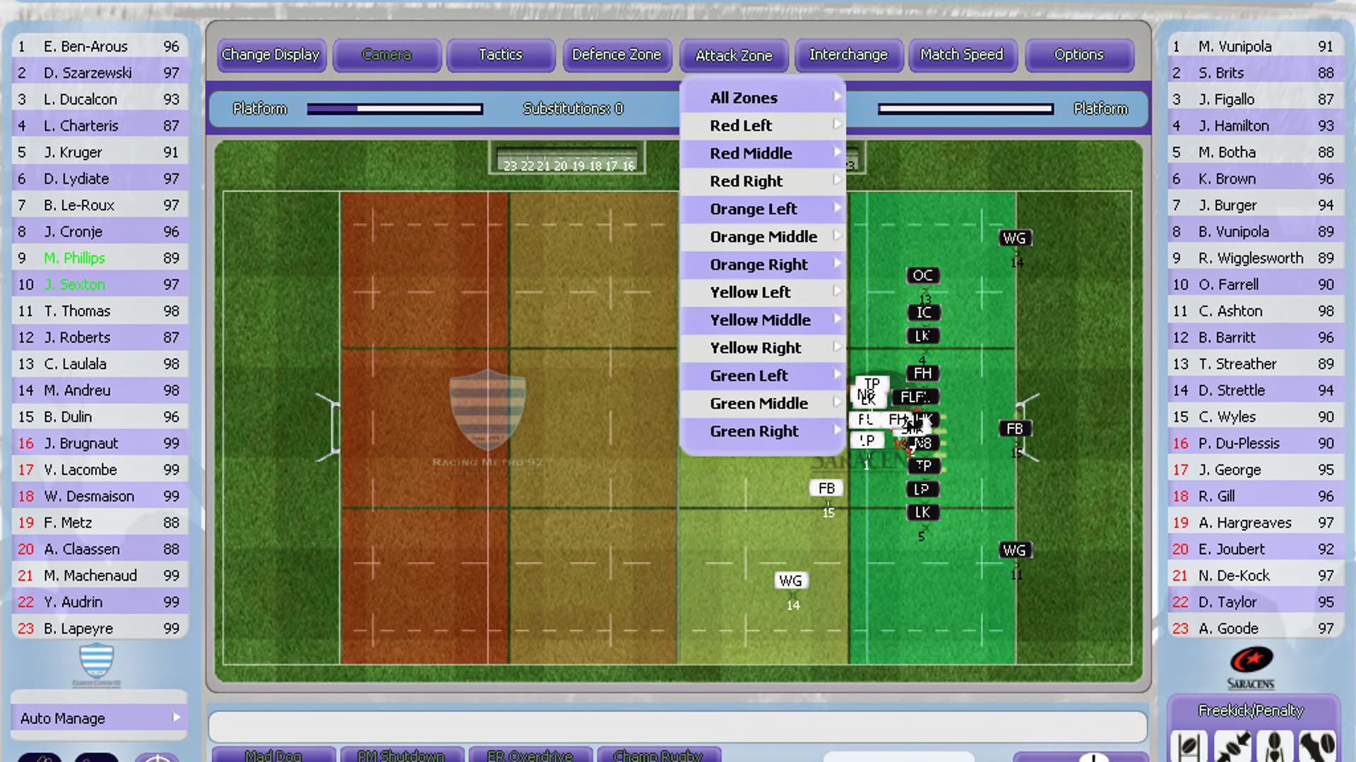 Screenshot for Rugby Union Team Manager 2015