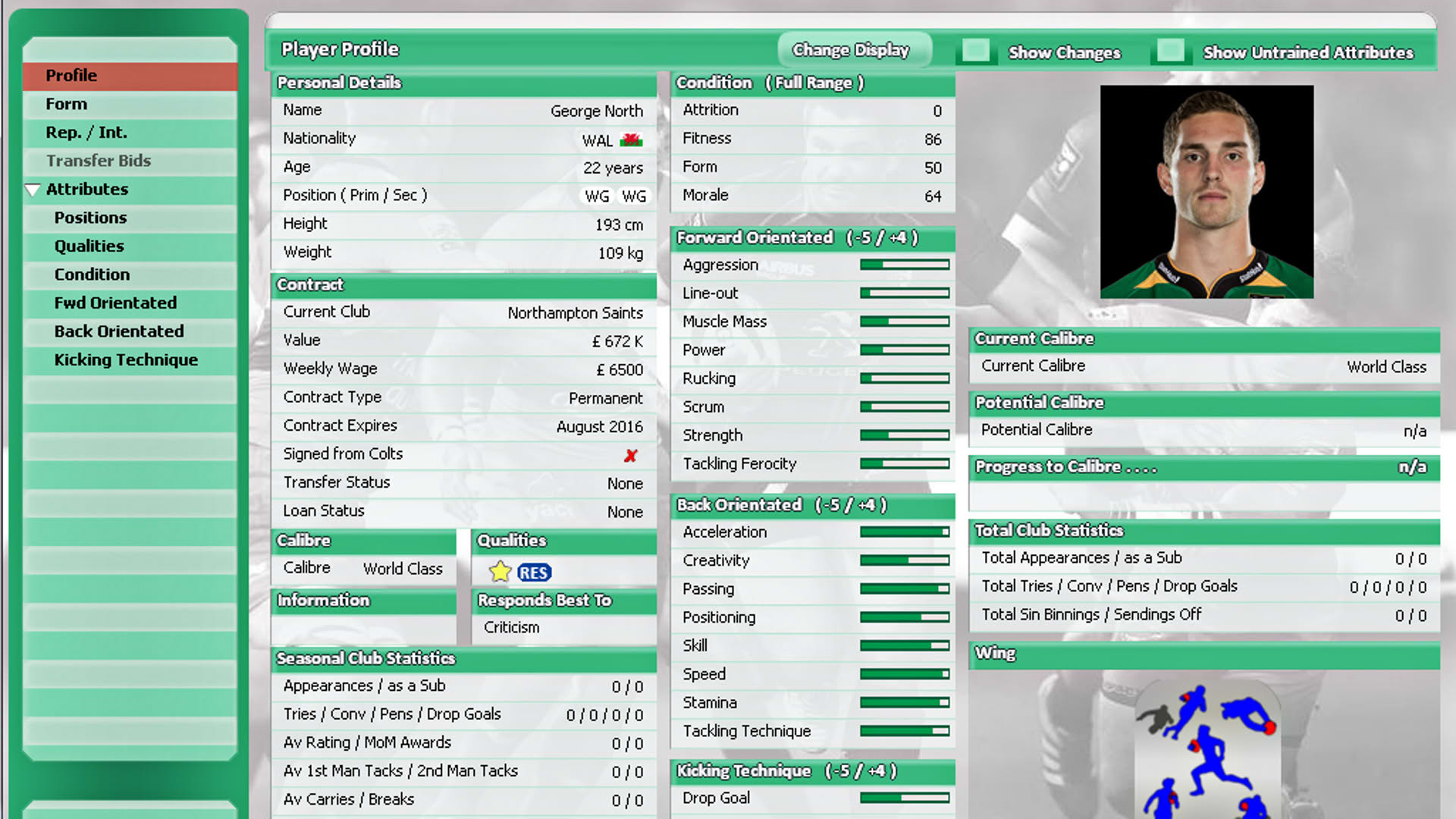 Screenshot for Rugby Union Team Manager 2015