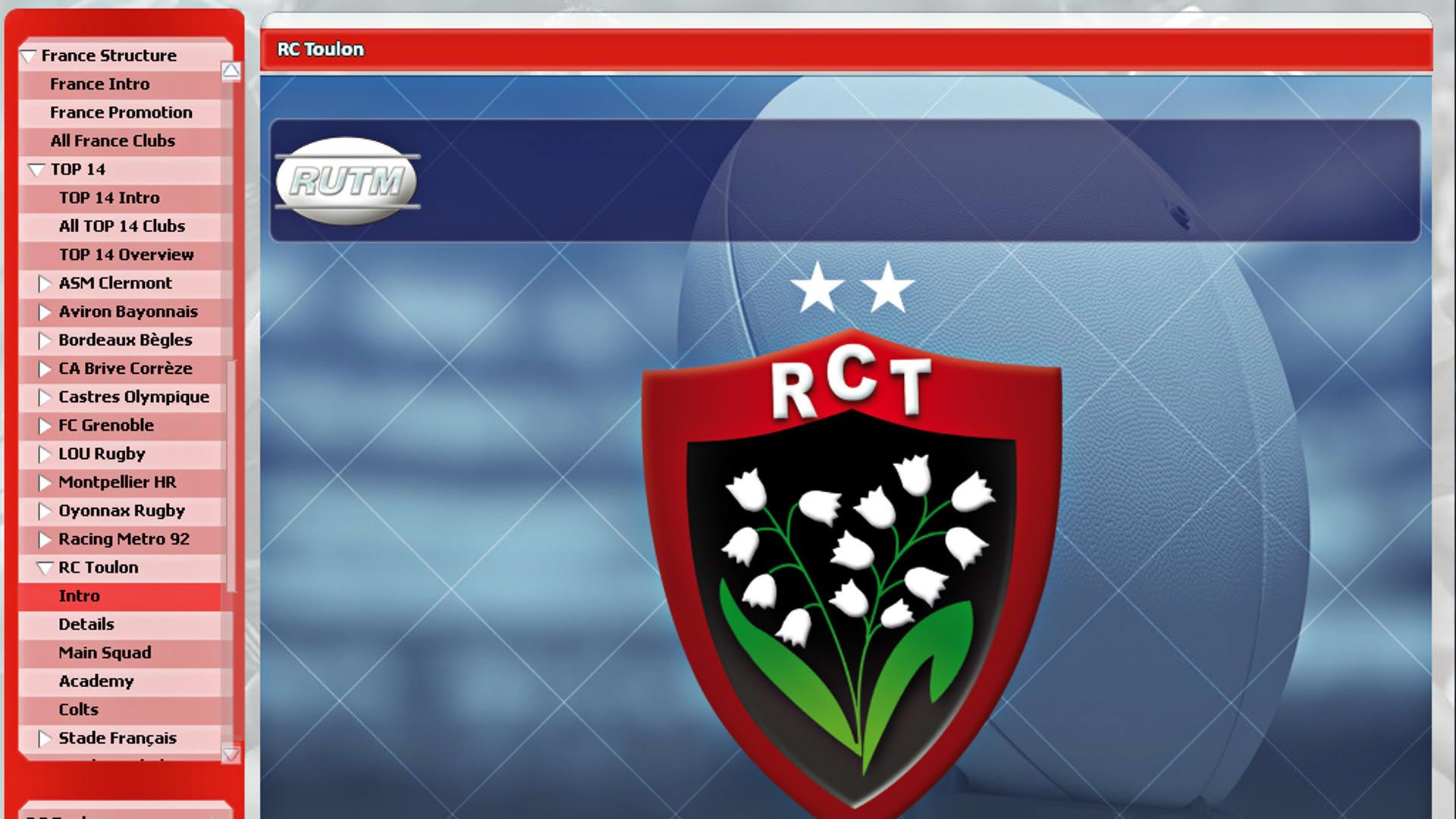 Screenshot for Rugby Union Team Manager 2015