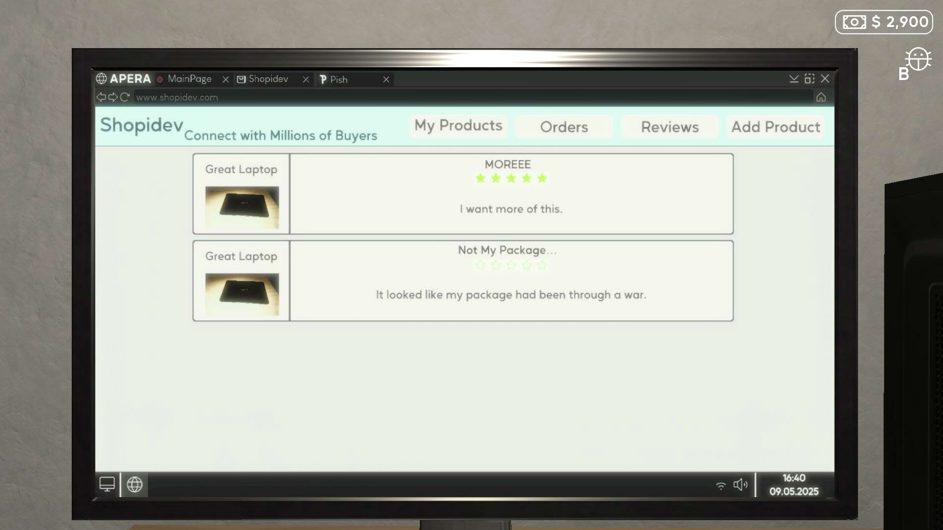Screenshot for E-Commerce Simulator 2025