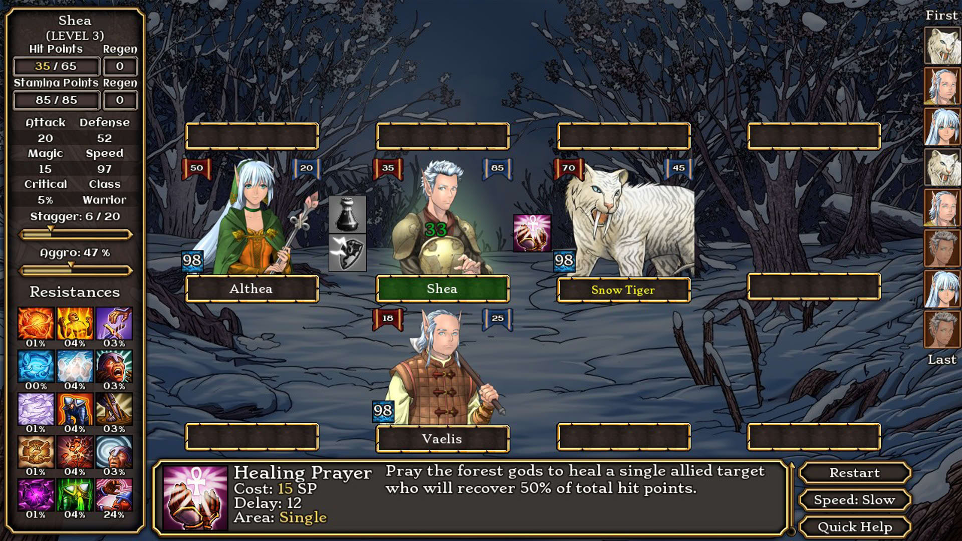 Screenshot for Tales of Aravorn: Seasons of the Wolf