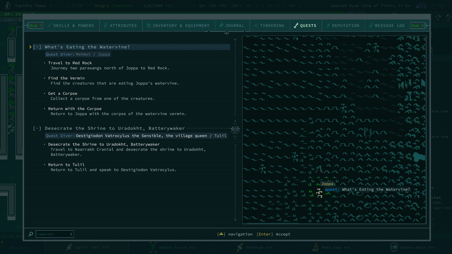 Screenshot for Caves of Qud