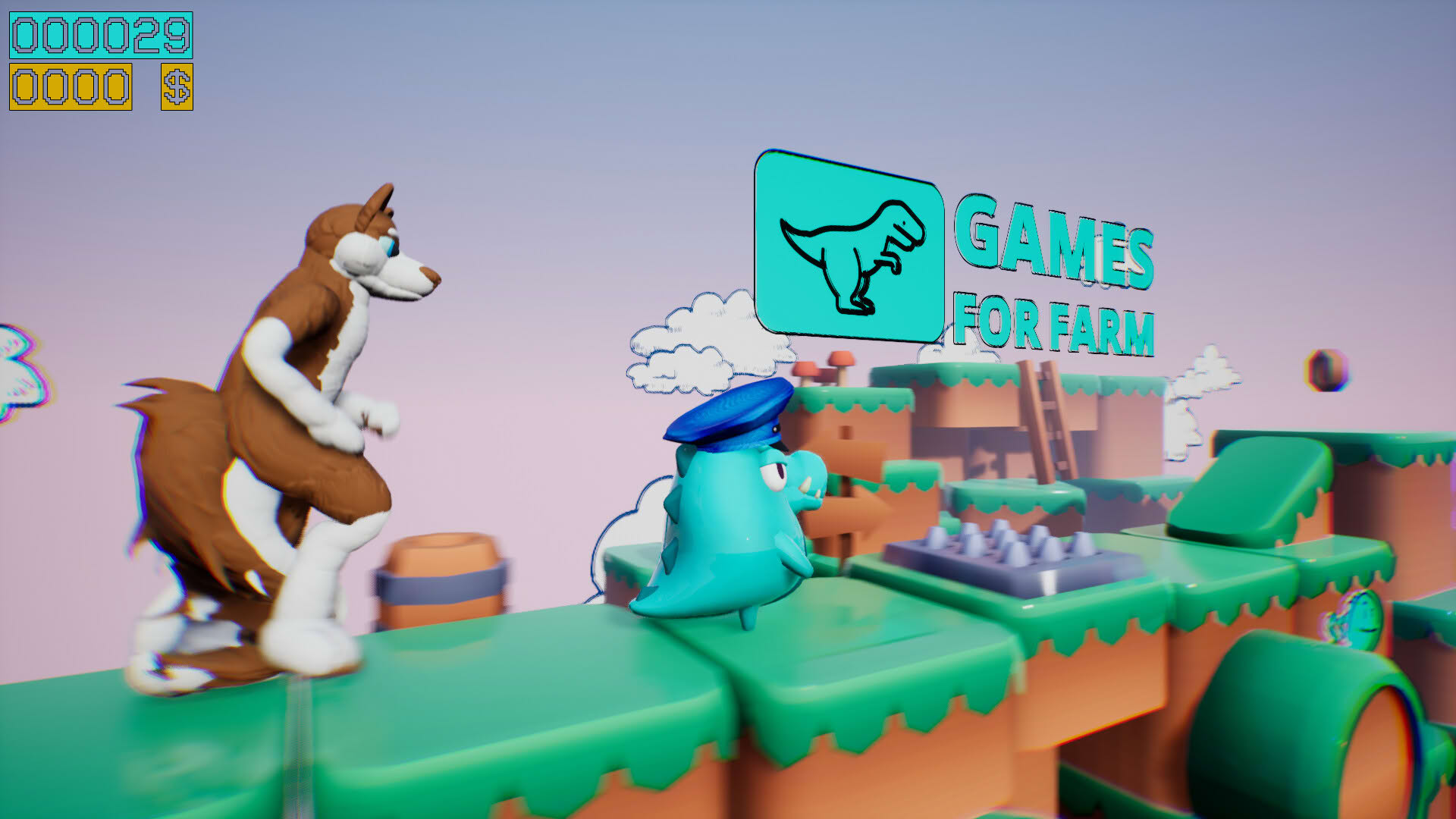 Screenshot for Dino Running from a Furry: Gamesforfarm