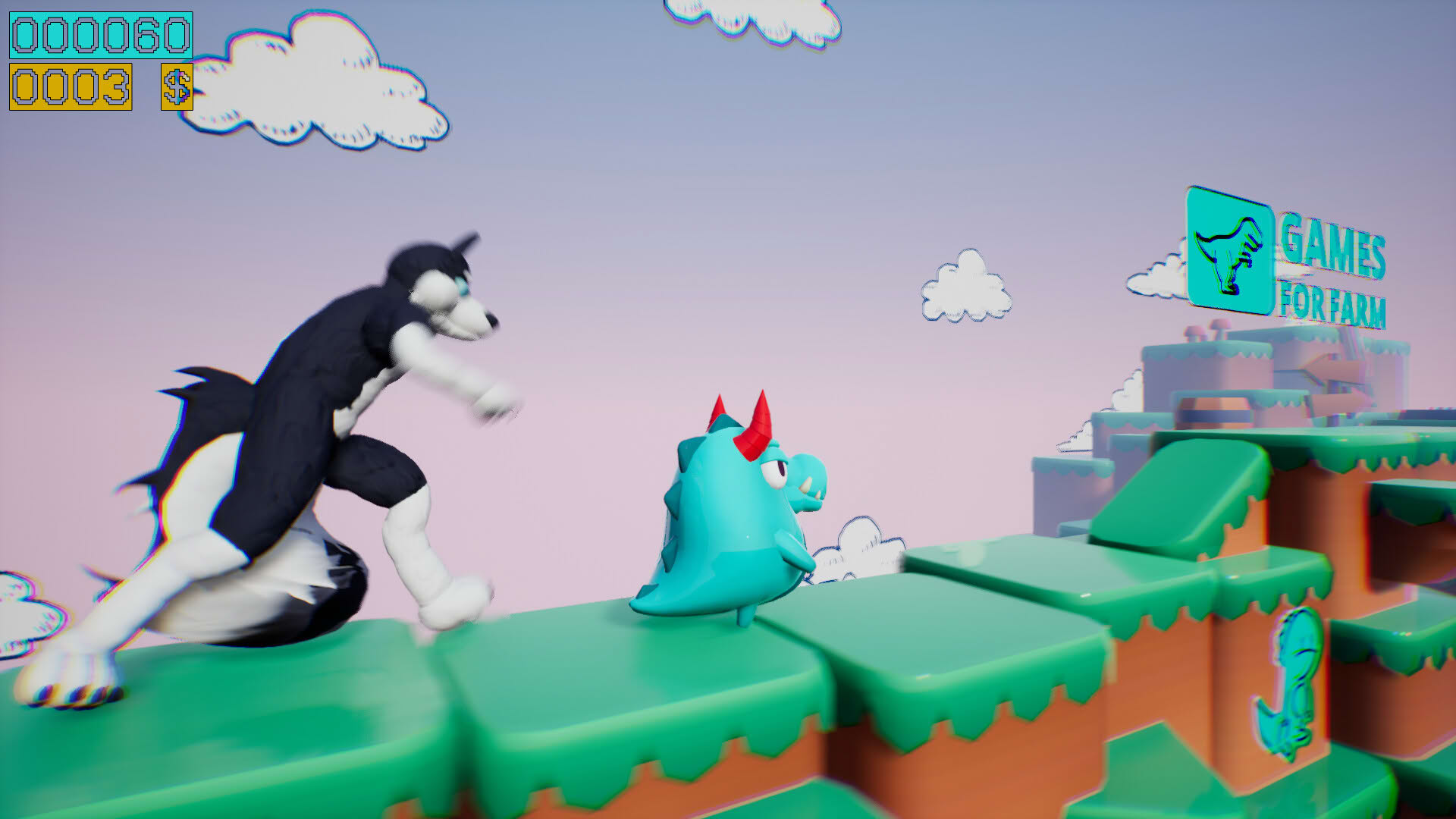 Screenshot for Dino Running from a Furry: Gamesforfarm