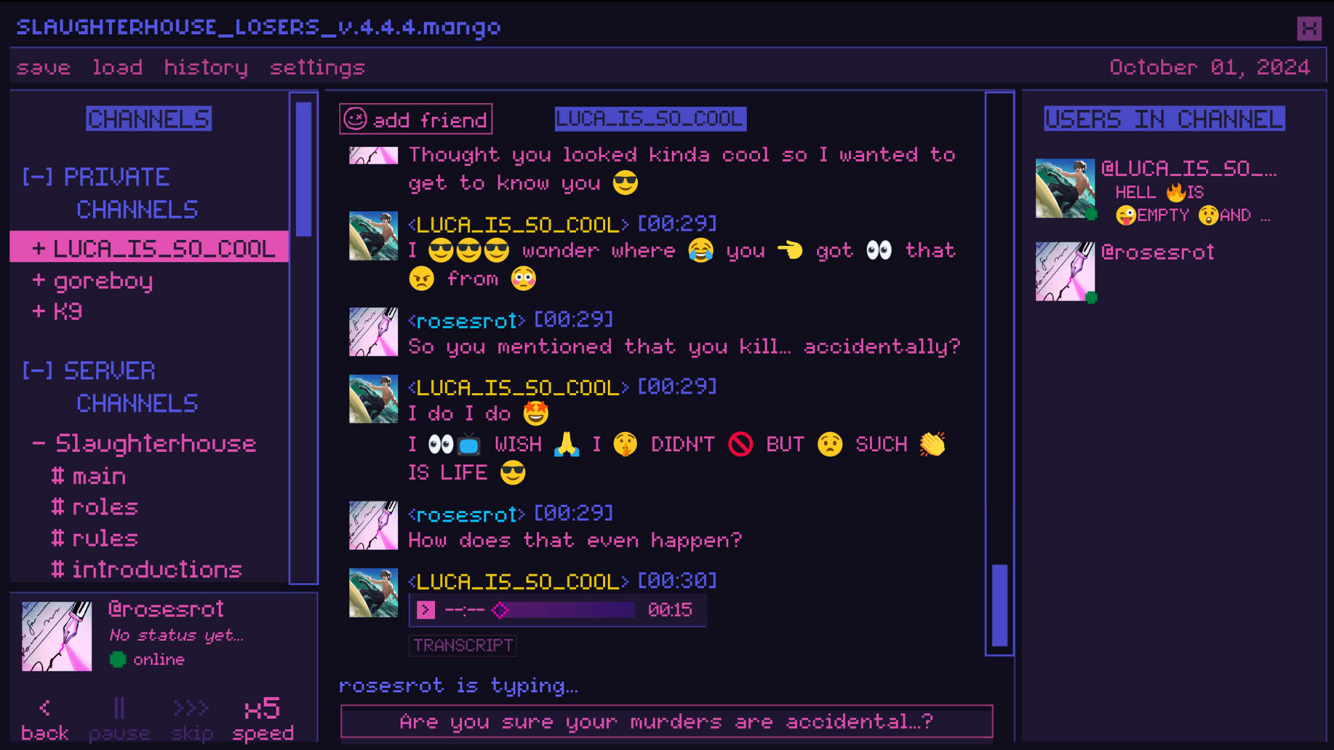 Screenshot for Killer Chat!: Original Edition