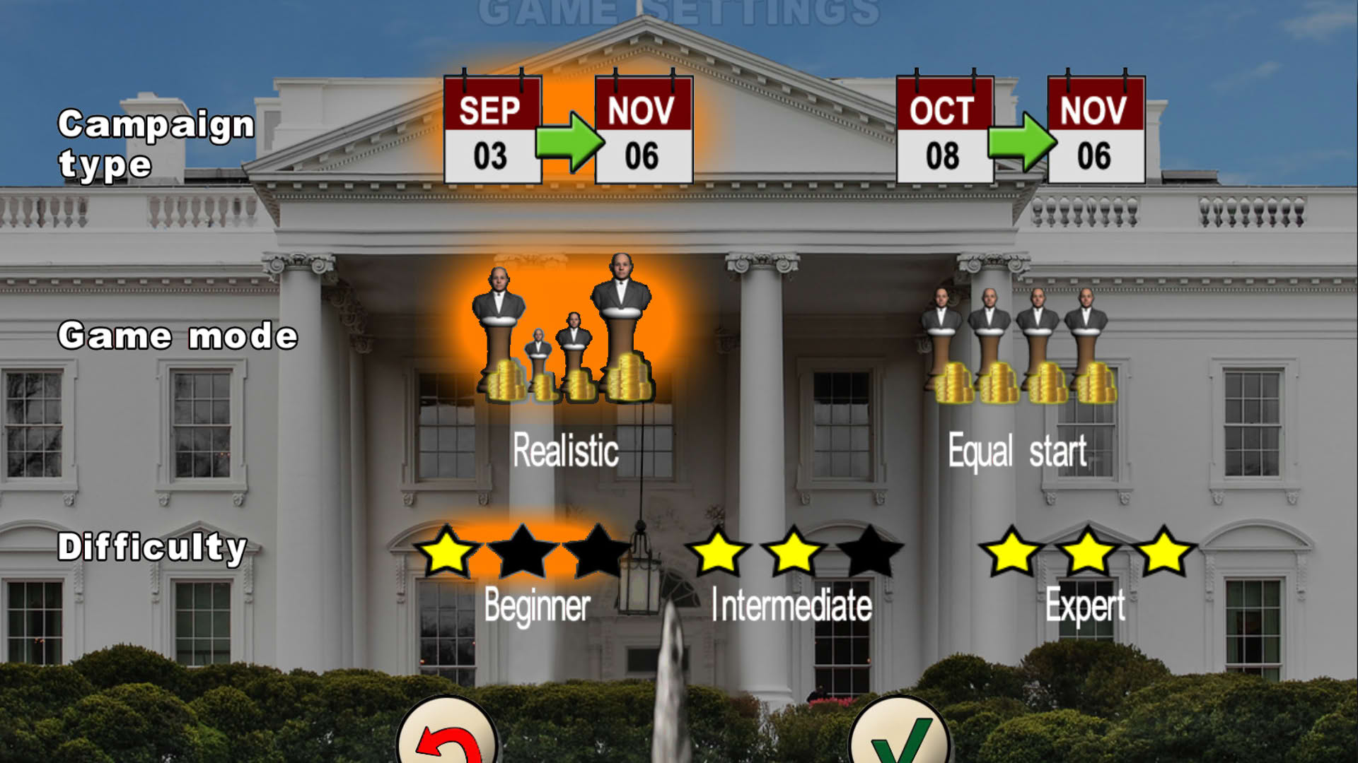 Screenshot for The Race for the White House