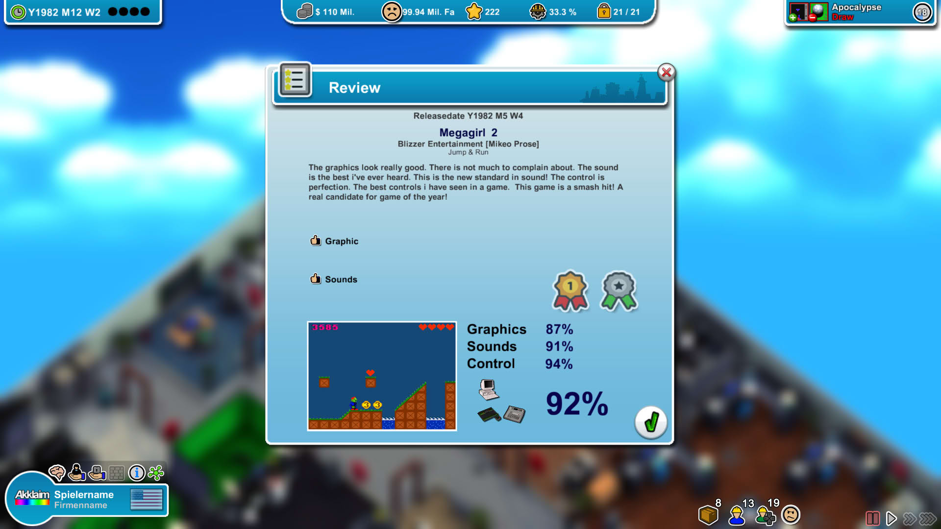 Screenshot for Mad Games Tycoon