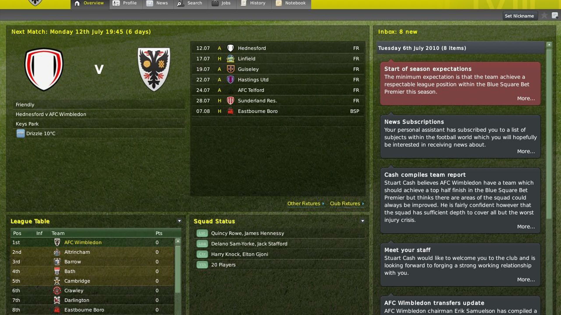 Screenshot for Football Manager 2011