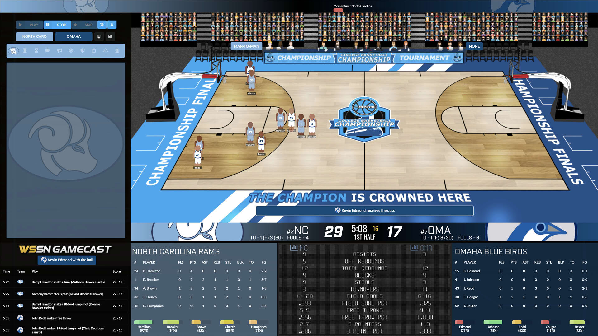 Screenshot for Draft Day Sports: College Basketball 2025